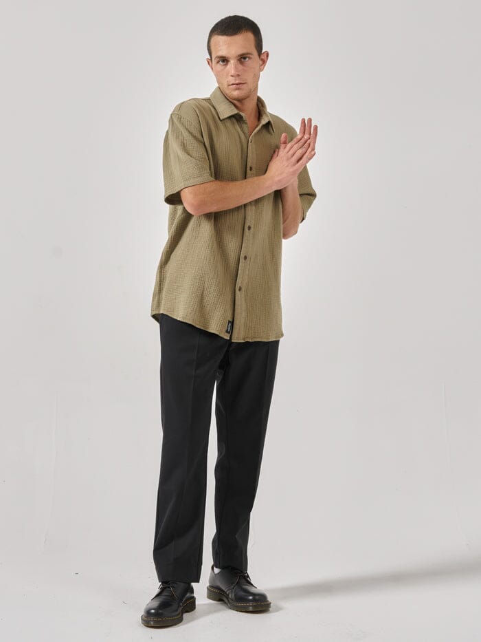 Minimal Thrills Seersucker Short Sleeve Shirt - Aloe