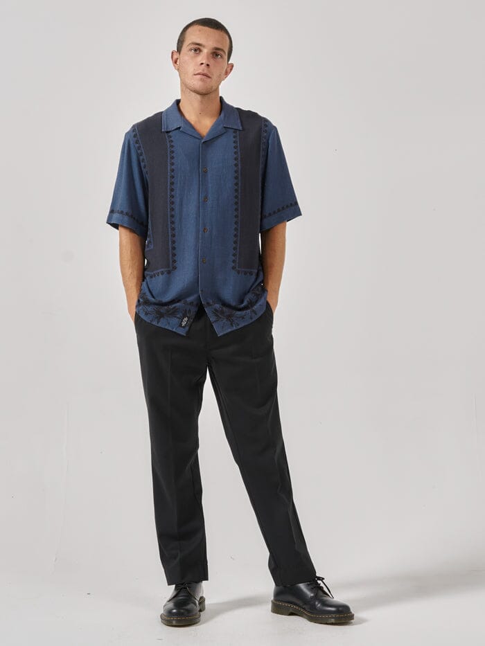 Evolve Bowling Shirt - Blue Indigo