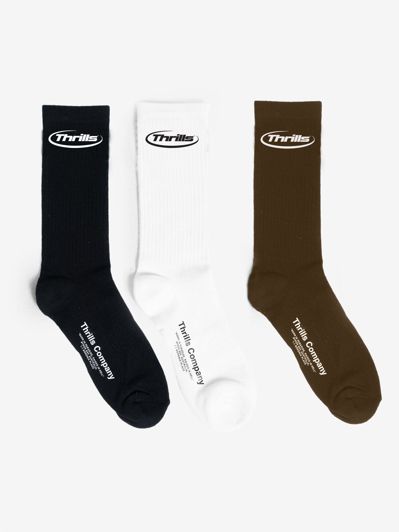 Pharm 3 Pack Sock - Black - White - Postal Brown