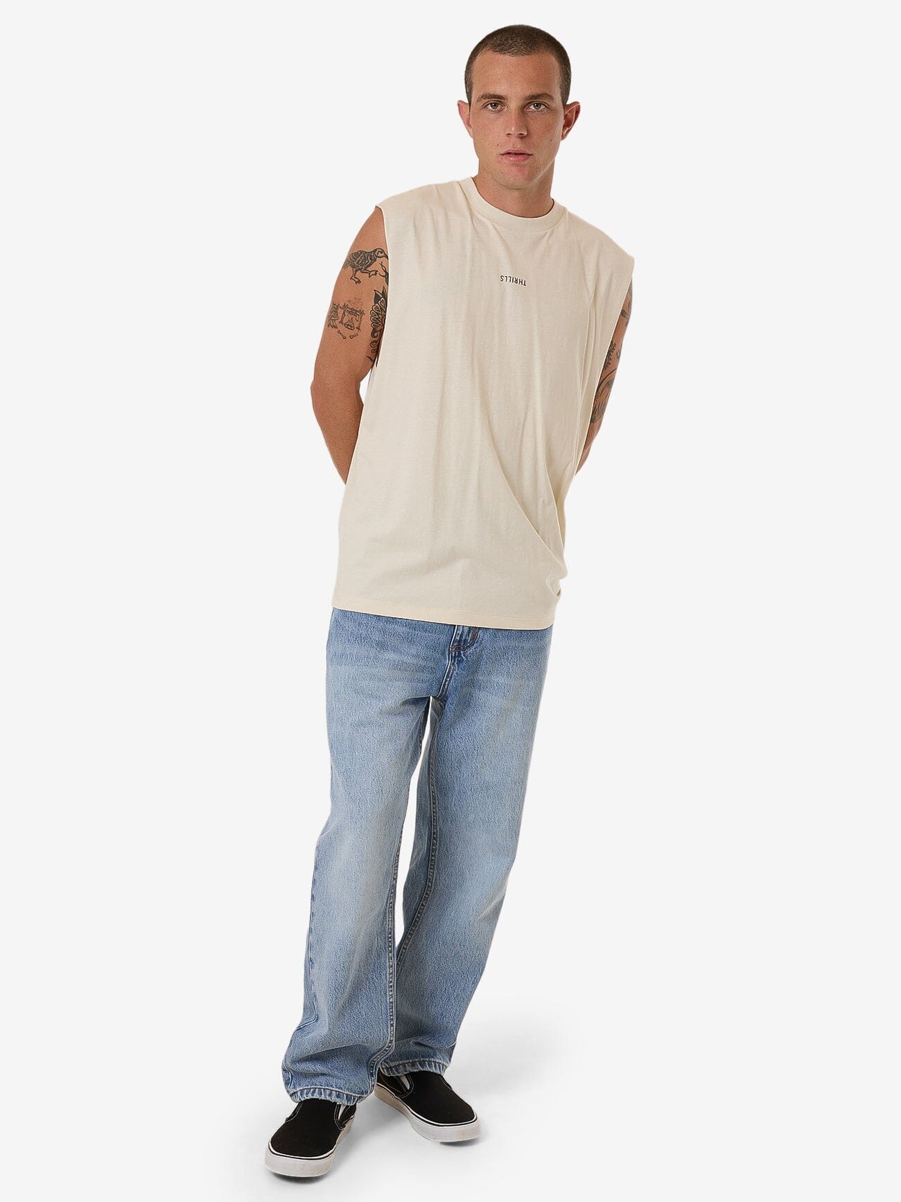 Minimal Thrills Merch Fit Muscle Tee - Heritage White XS