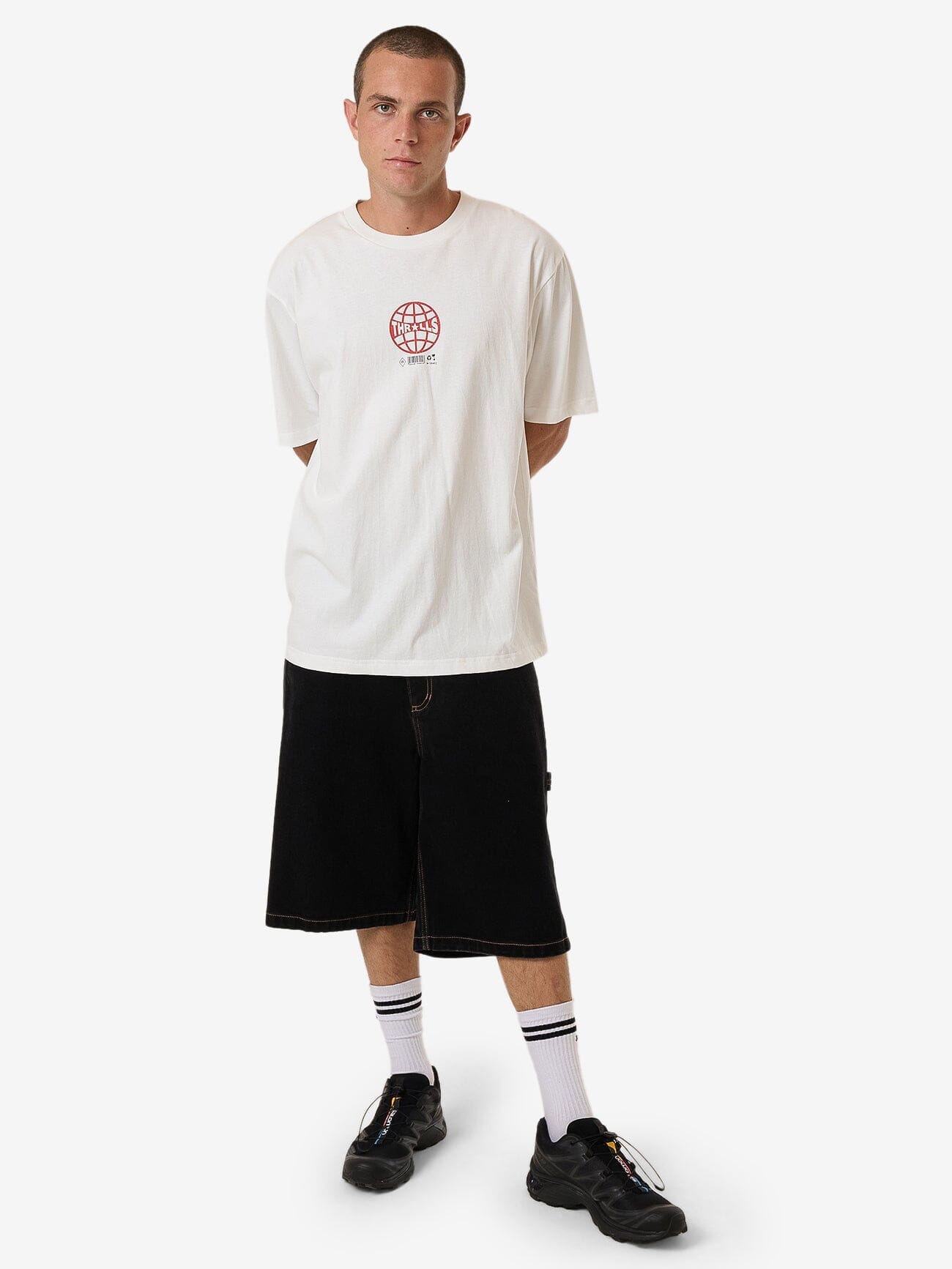 Hidden Agenda Oversize Fit Tee - Dirty White XS