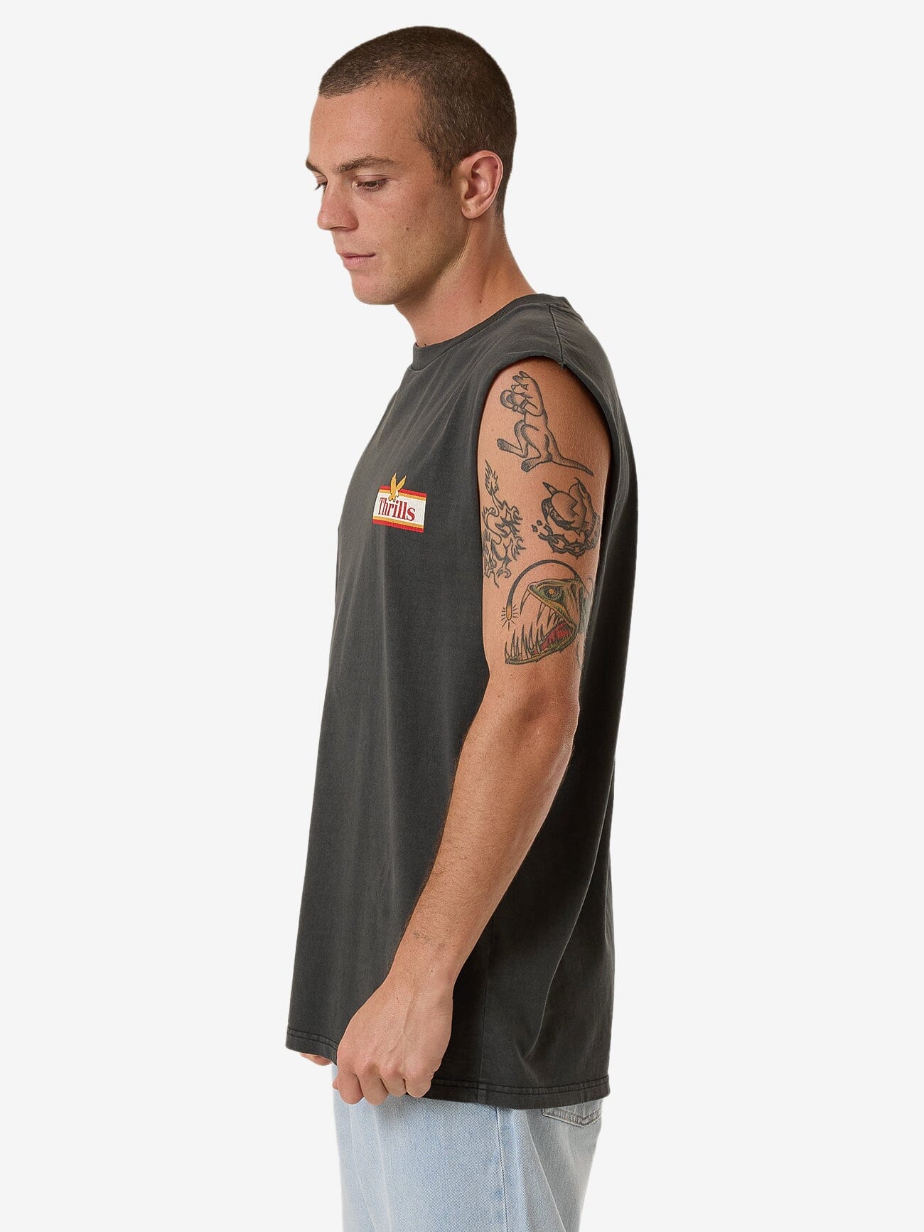 Never Stop Merch Fit Muscle Tee - Merch Black XS