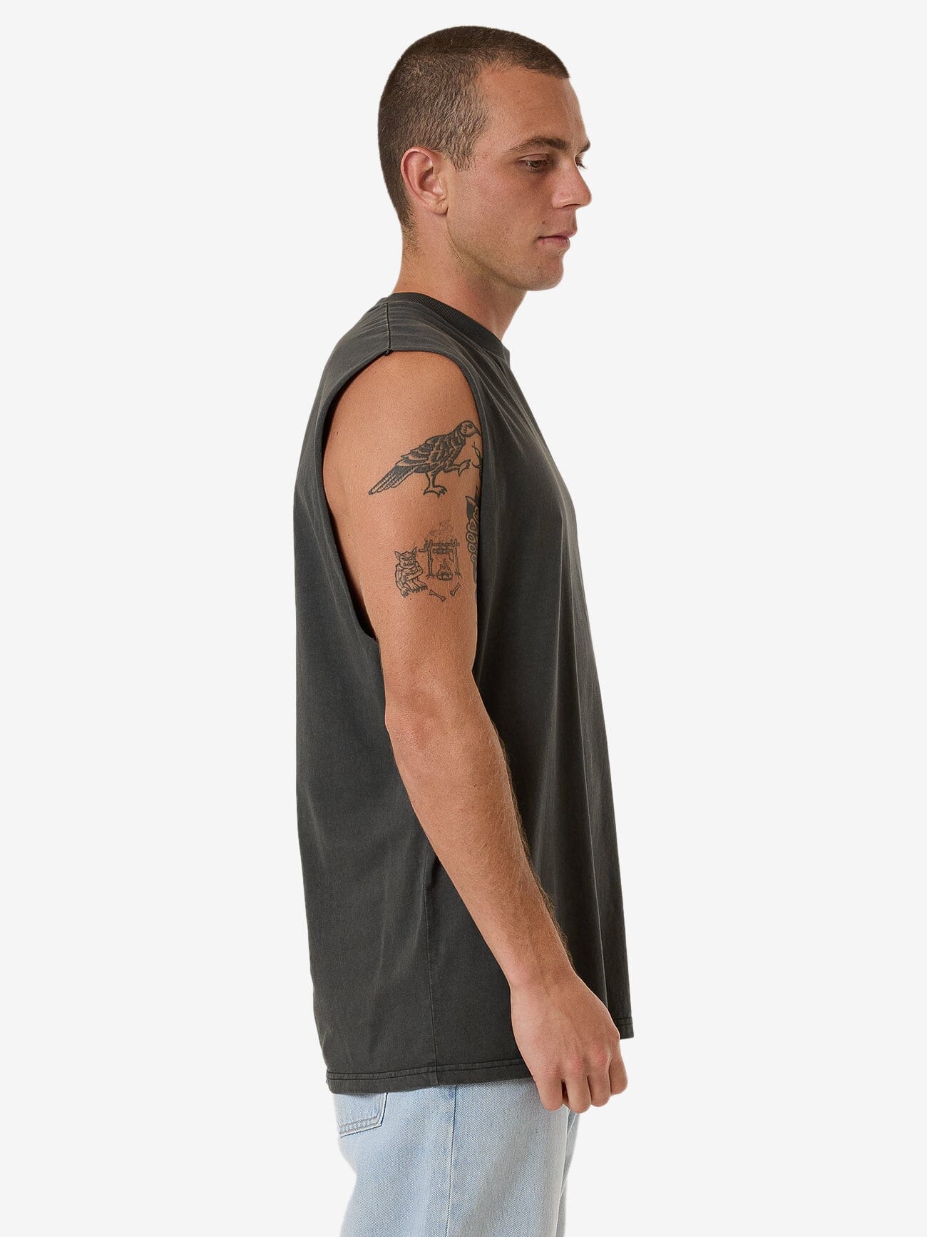 Never Stop Merch Fit Muscle Tee - Merch Black XS