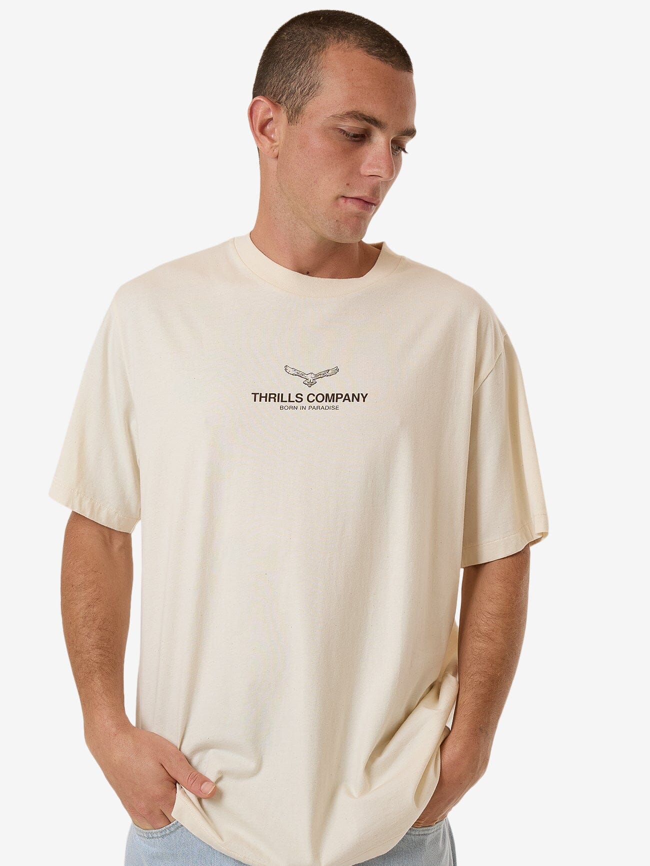 Emblem Merch Fit Tee - Unbleached XS