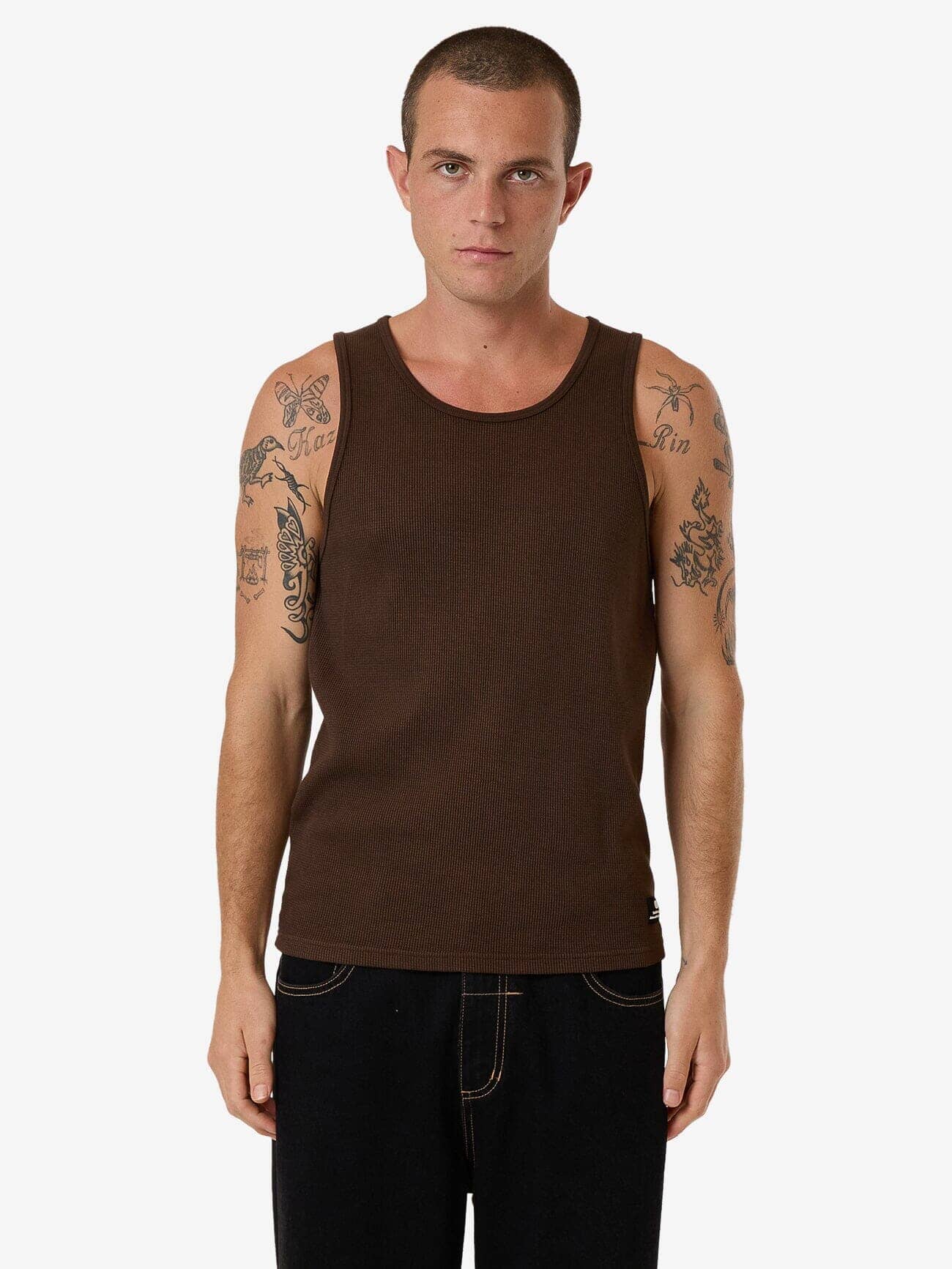 Arts & Industrial Waffle Tank - Postal Brown XS