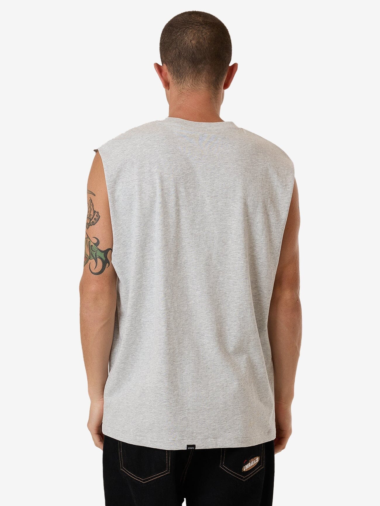 Roosevelt Merch Fit Muscle Tee - Snow Marle XS