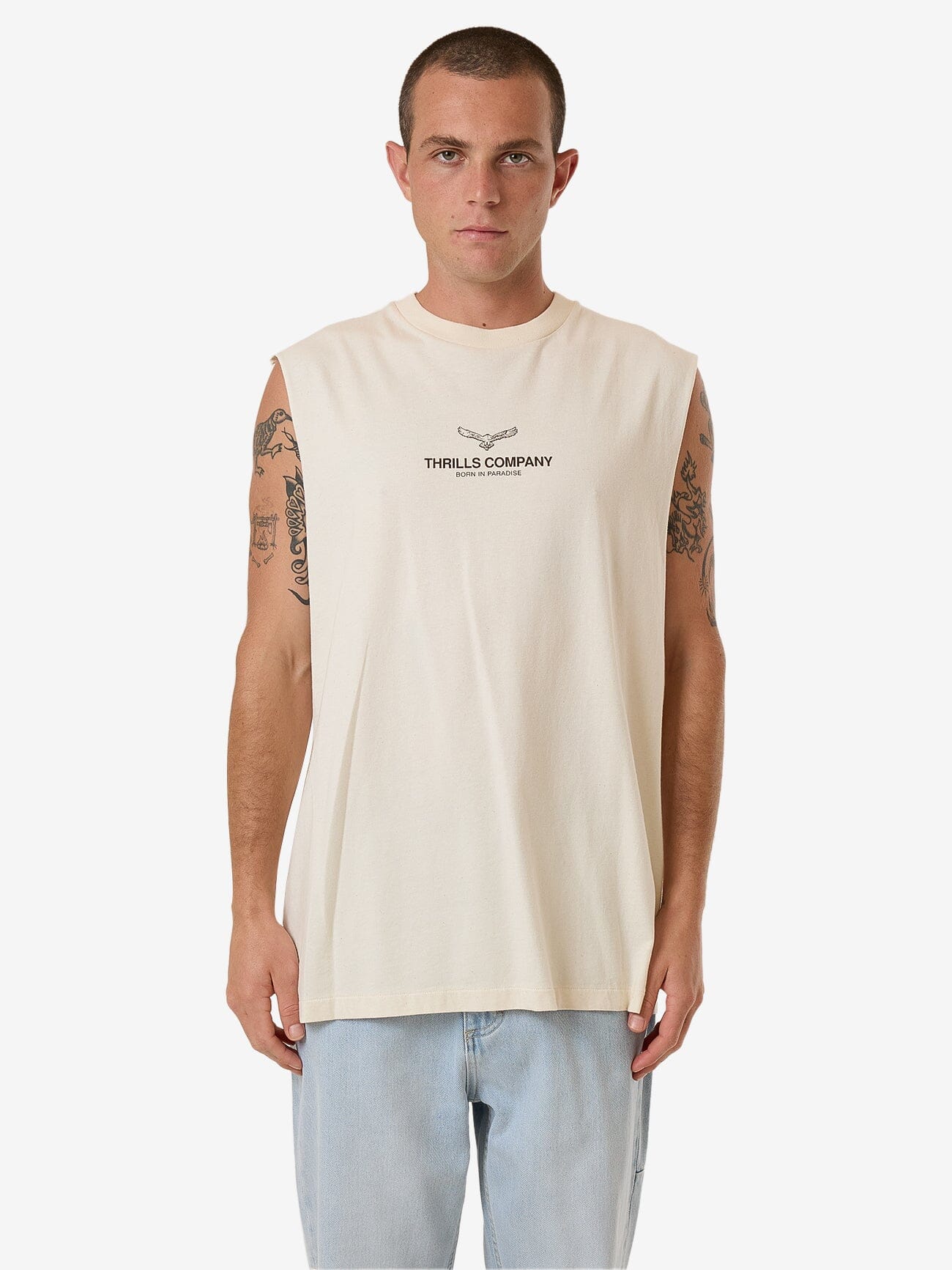 Emblem Merch Fit Muscle Tee - Unbleached XS