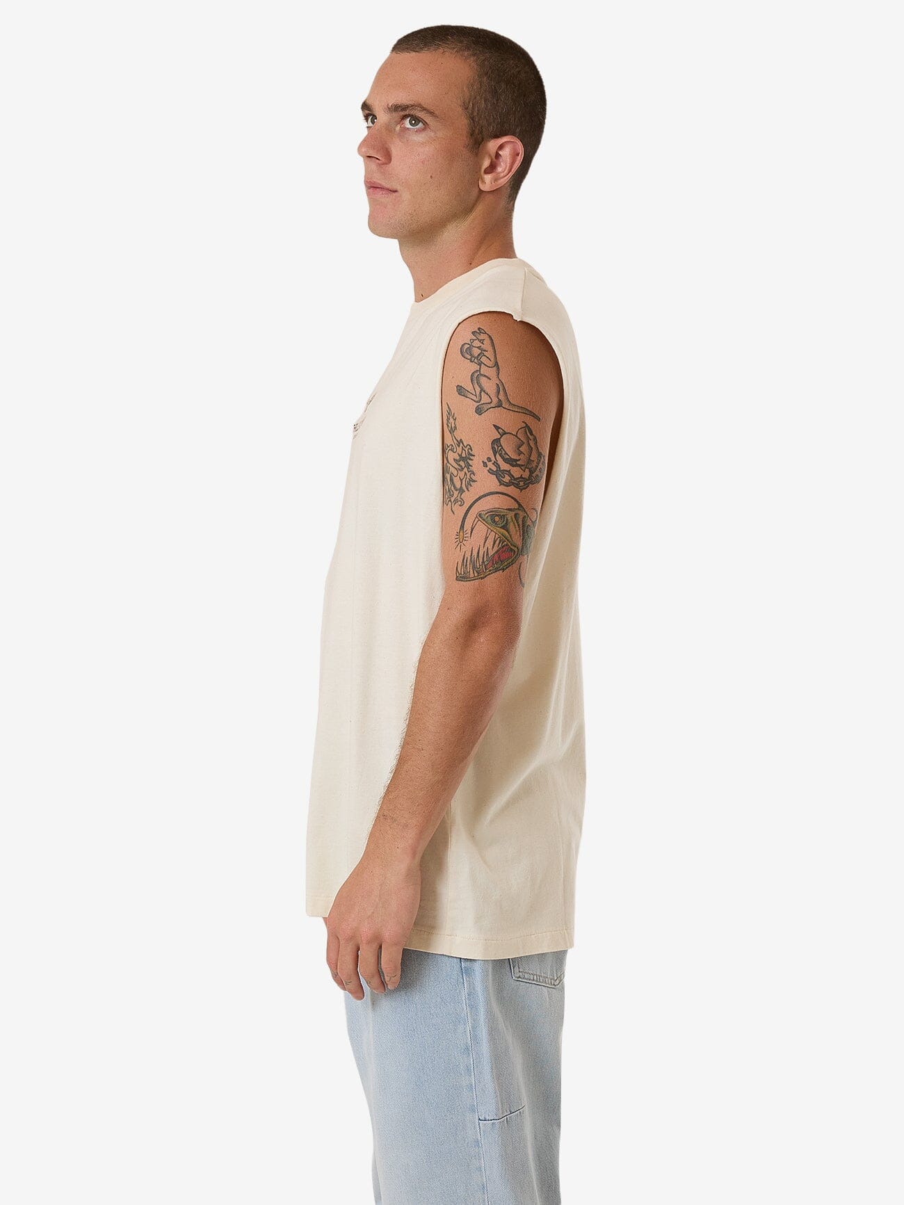 Emblem Merch Fit Muscle Tee - Unbleached XS