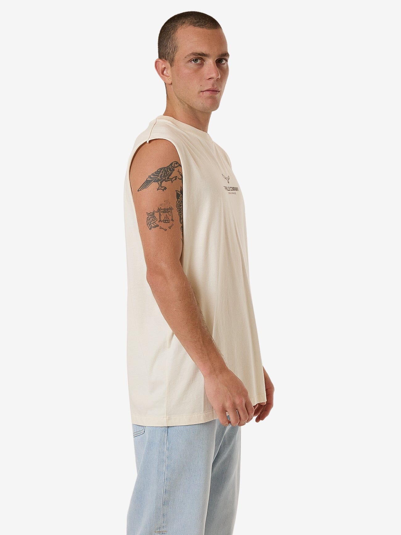 Emblem Merch Fit Muscle Tee - Unbleached XS