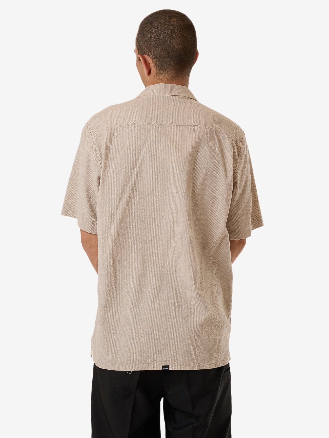 Minimal Thrills Stripe Bowling Shirt - Heritage White