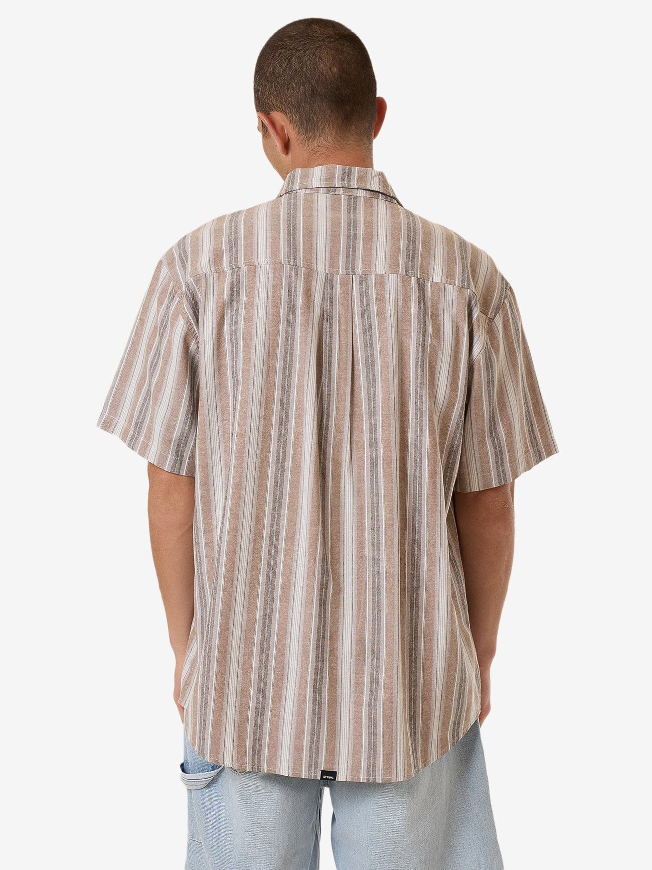 Unlocked Stripe Short Sleeve Shirt - Breen