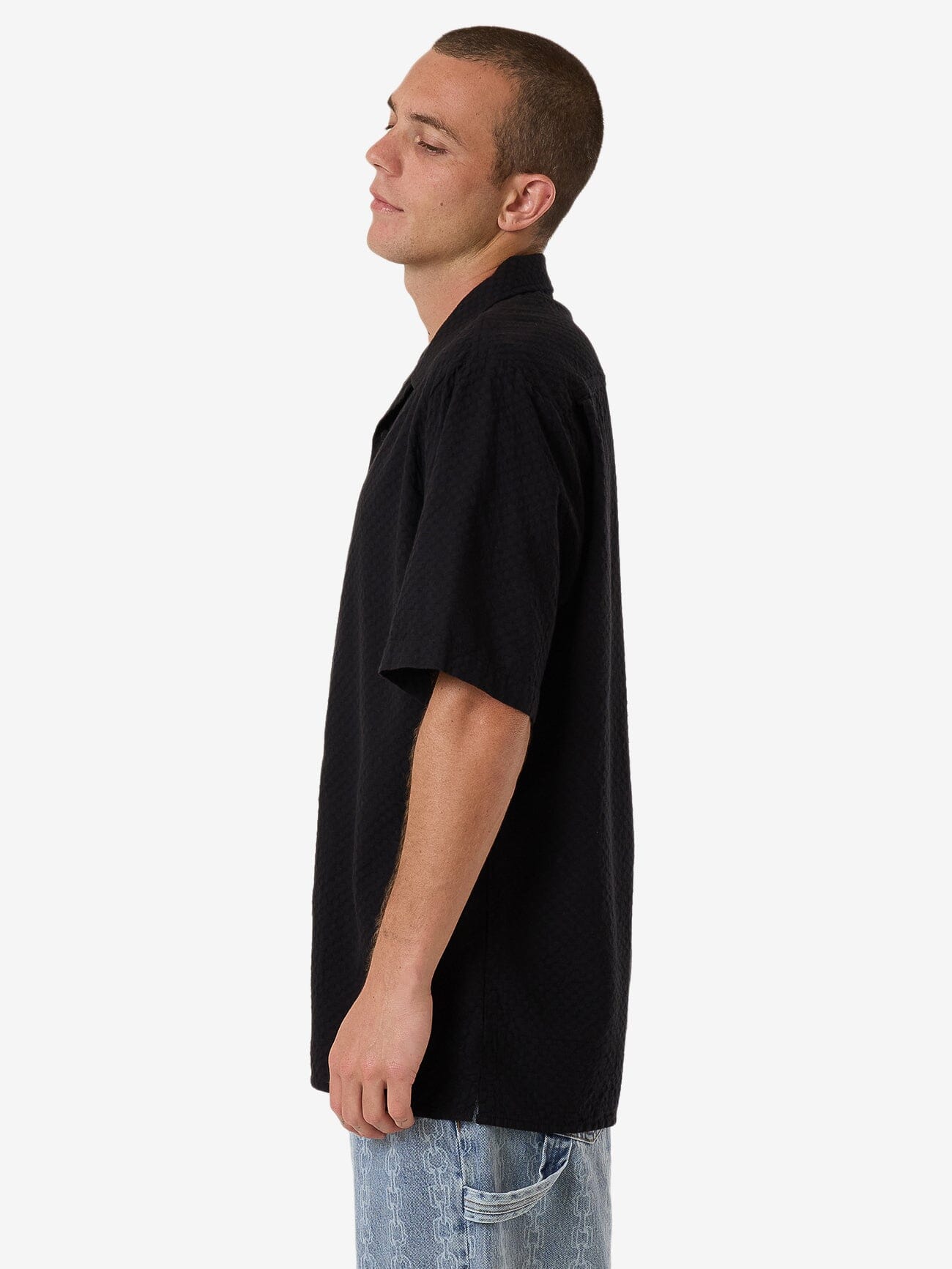 Distortion Bowling Shirt - Black