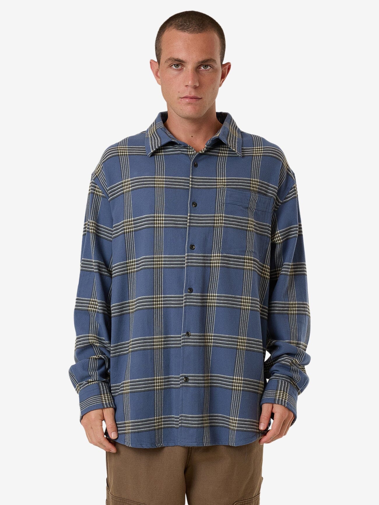 Heavy Times Flannel Shirt - Light Petrol XS