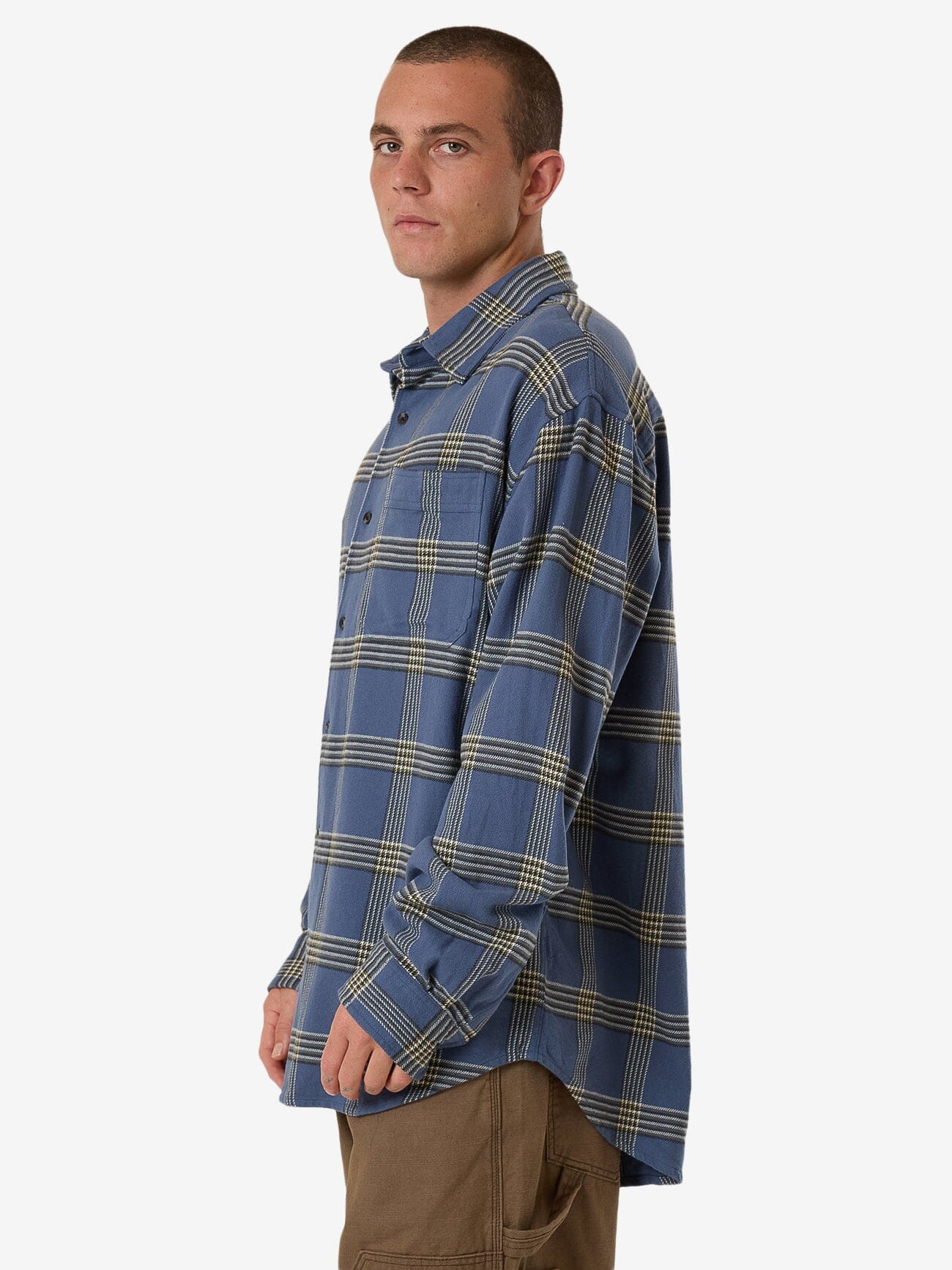 Heavy Times Flannel Shirt - Light Petrol XS