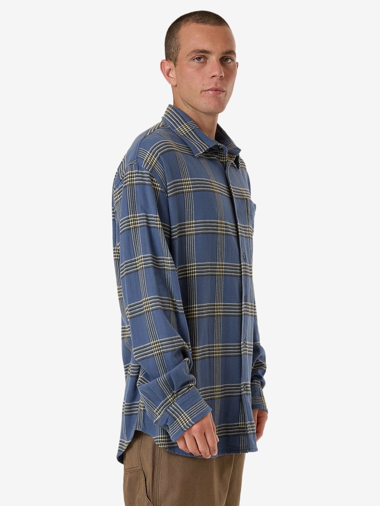 Heavy Times Flannel Shirt - Light Petrol XS