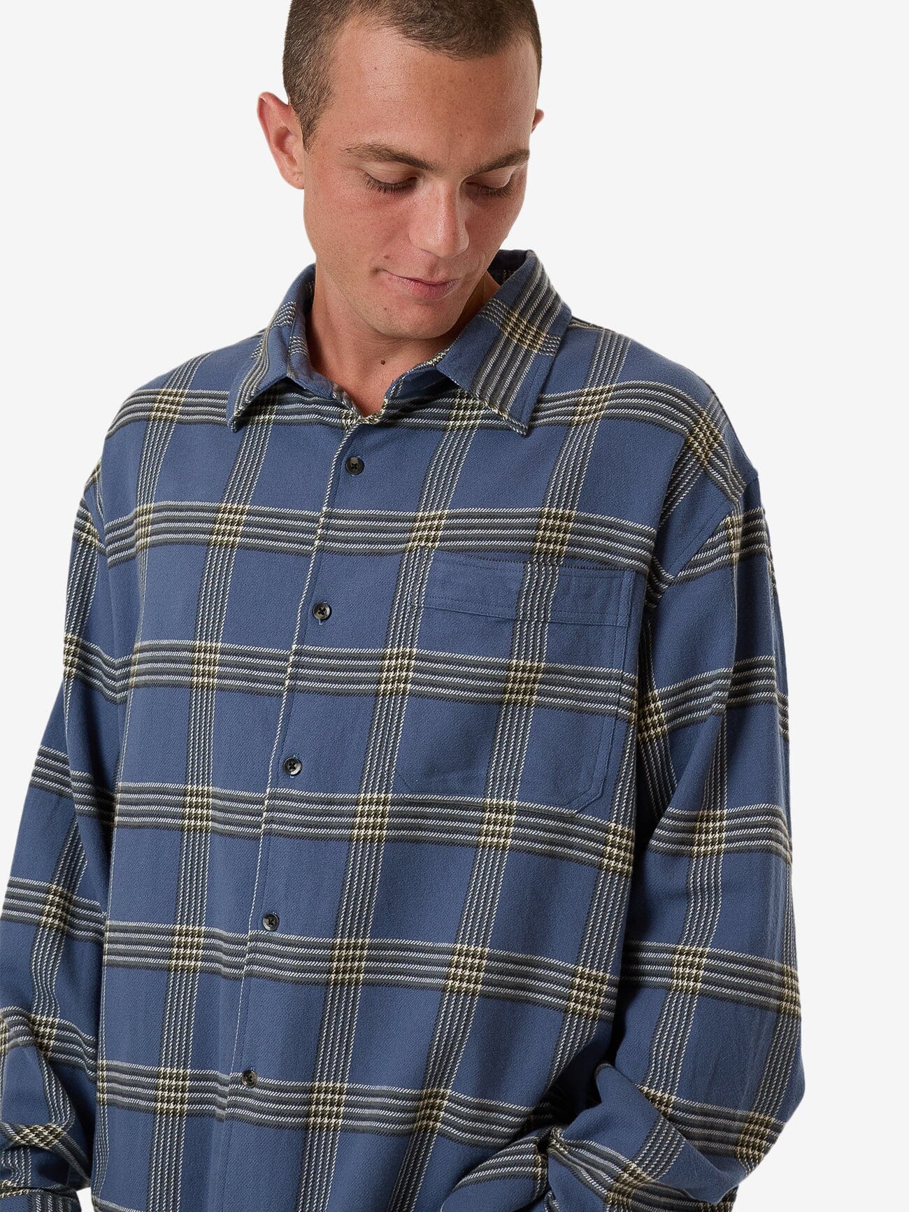 Heavy Times Flannel Shirt - Light Petrol XS