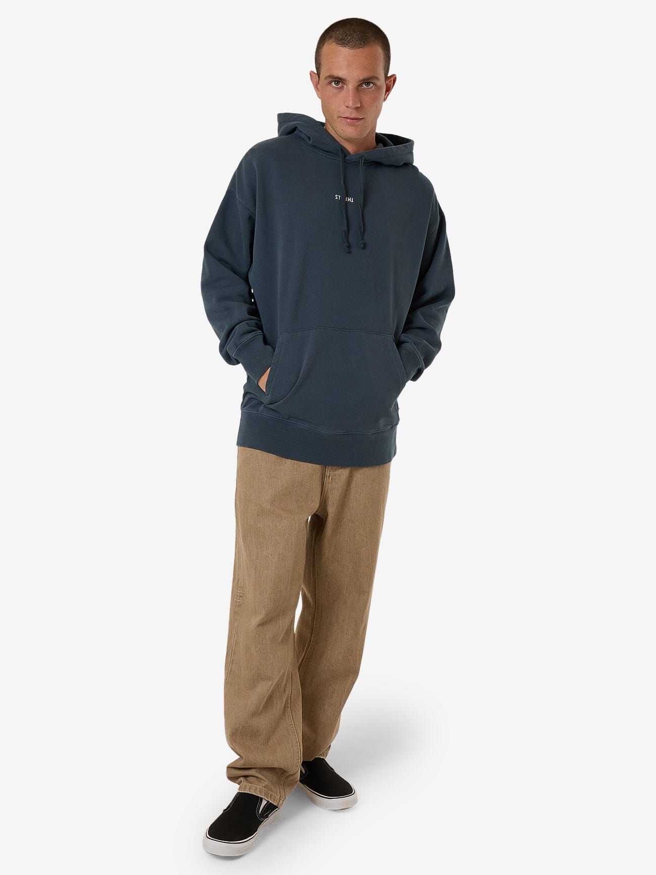 Minimal Thrill Slouch Pull On Hood - Dark Slate