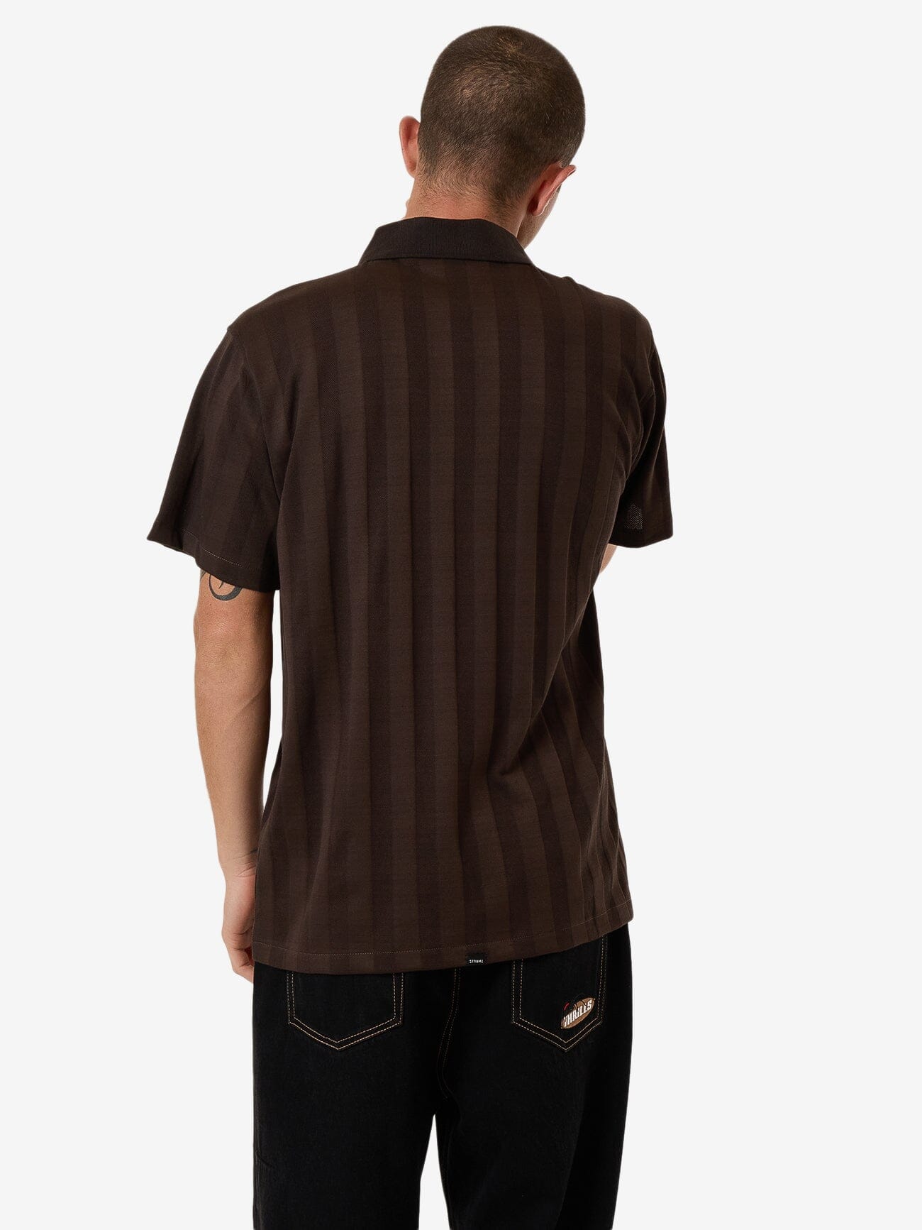 Arts & Industrial Quarter Zip Polo - Postal Brown XS