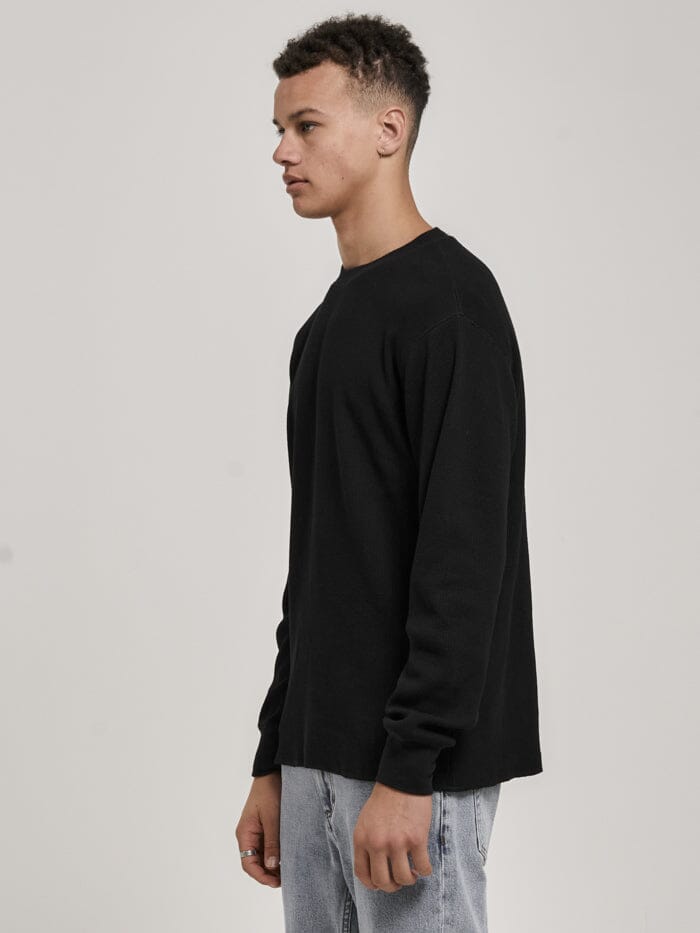 Thrills Union Waffle Long Sleeve - Black