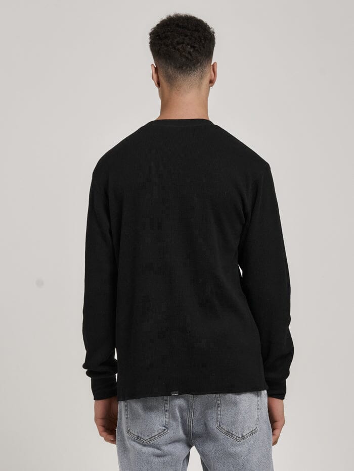 Thrills Union Waffle Long Sleeve - Black