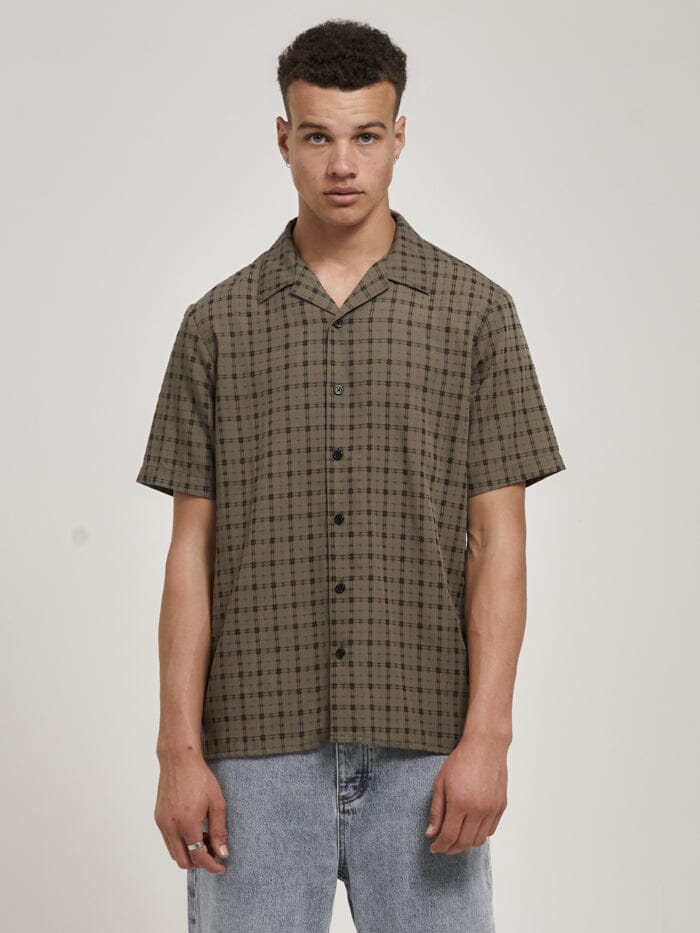 Infinity Check Bowling Shirt - Dune