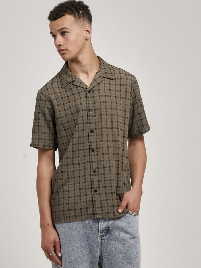 Infinity Check Bowling Shirt - Dune