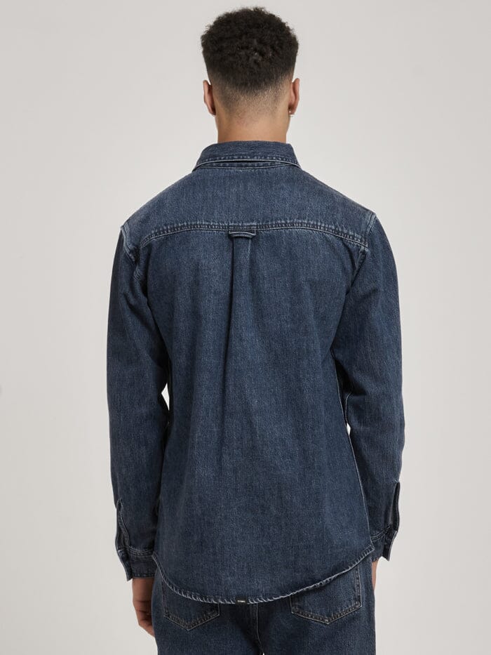 Thrills Union Long Sleeve Work Shirt - Worn In Blue