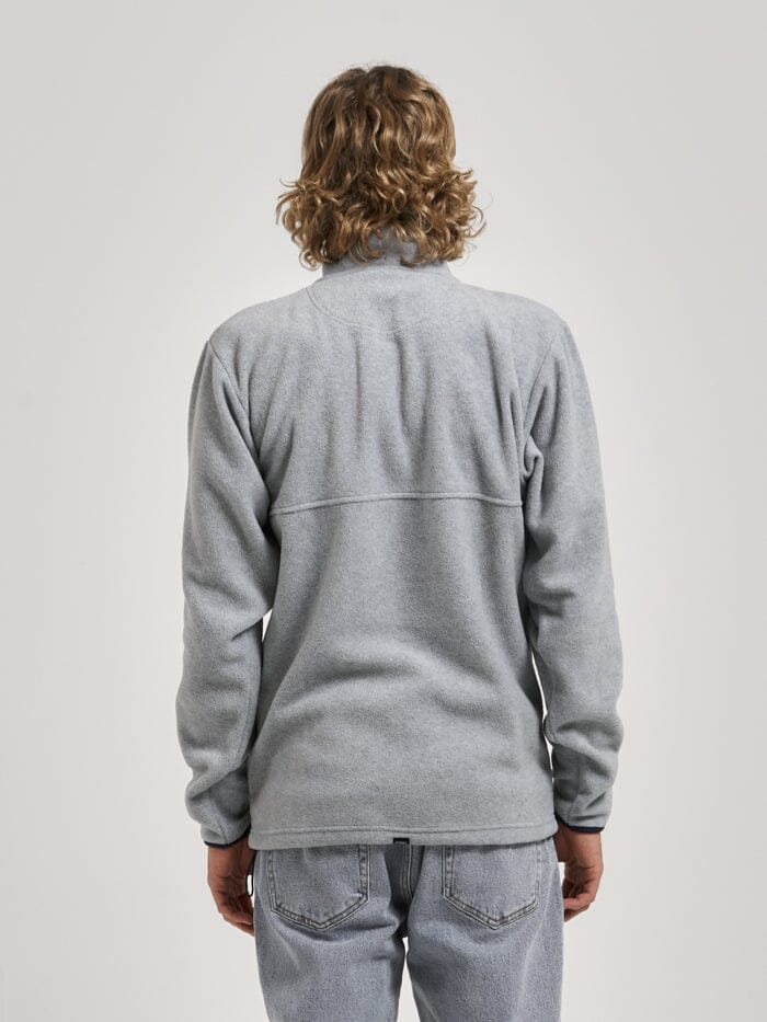 In A State Of Relaxation Quarter Zip Polar Fleece - Grey Marle