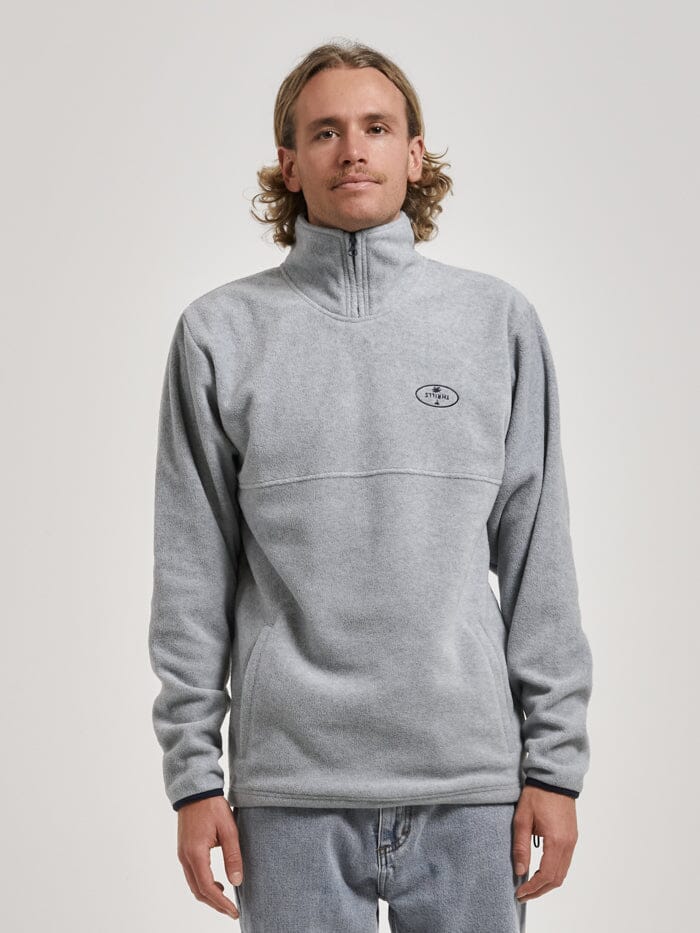 In A State Of Relaxation Quarter Zip Polar Fleece - Grey Marle