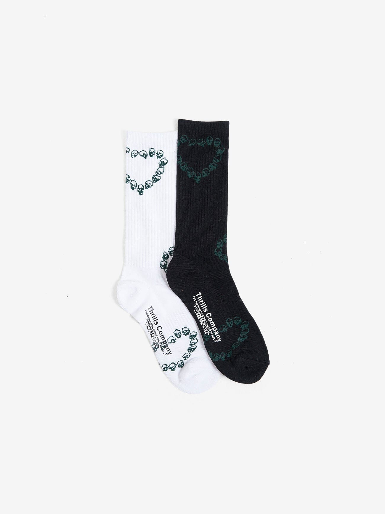 Controlled Damage 2 Pack Sock - Black - White One Size