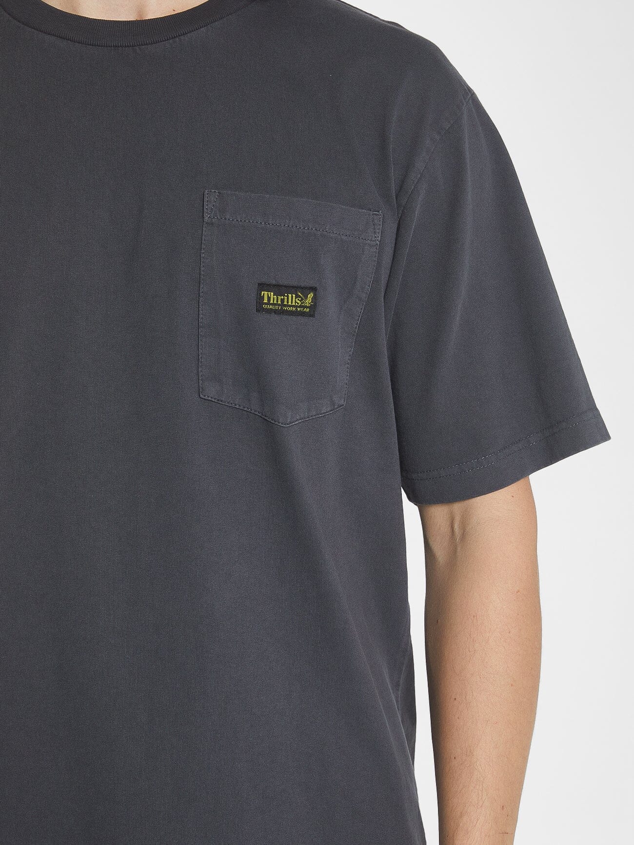 Thrills Union Oversize Fit Pocket Tee - Dark Charcoal XS