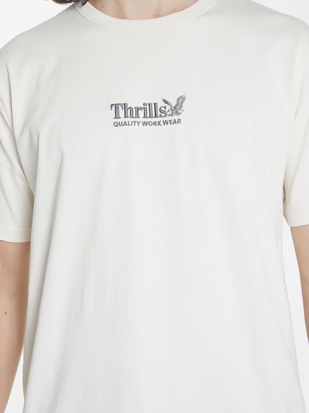 Thrills Workwear Embro Merch Fit Tee - Heritage White XS