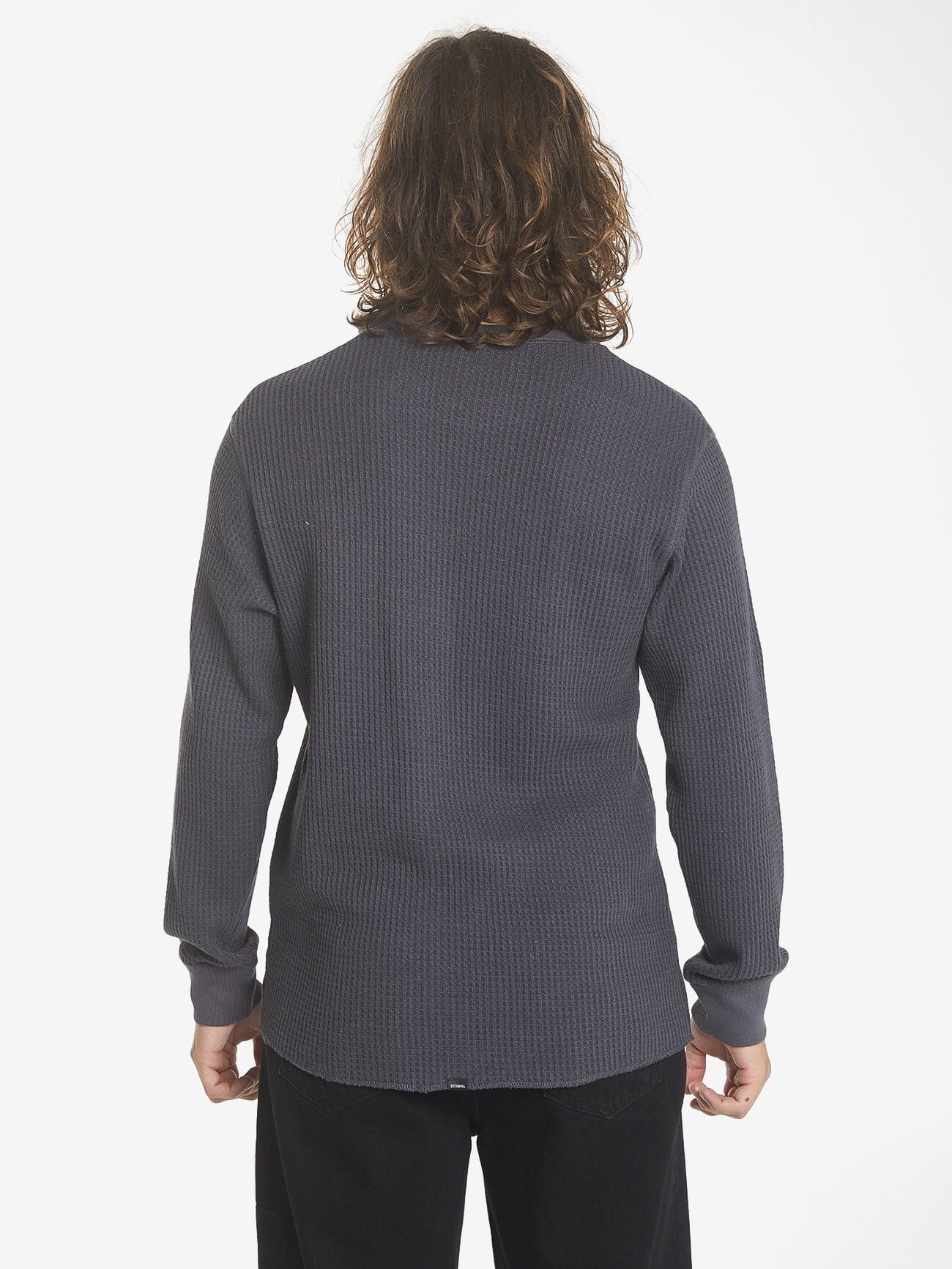Thrills Union Big Waffle Long Sleeve  - Dark Charcoal XS