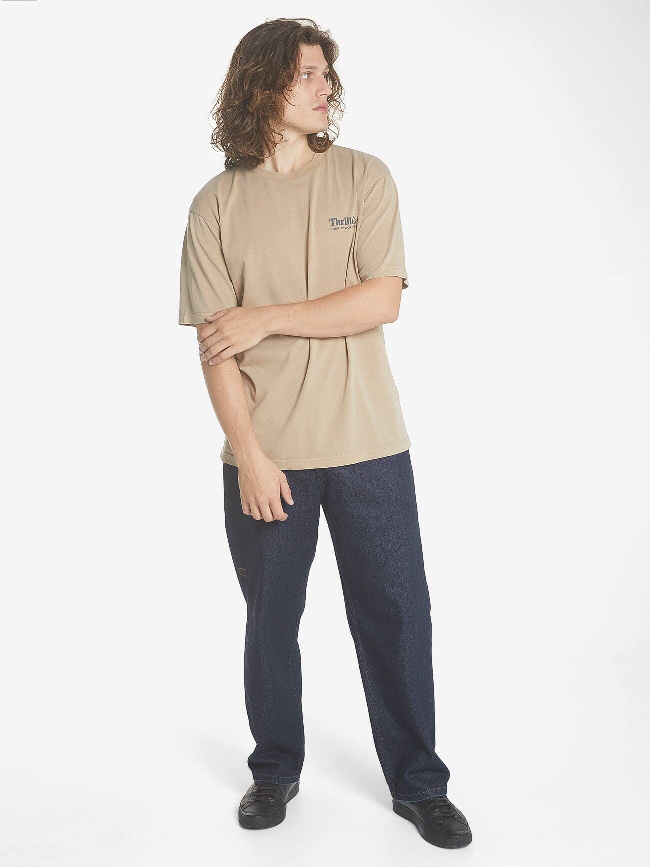 Thrills Workwear Oversize Fit Tee - Sand XS