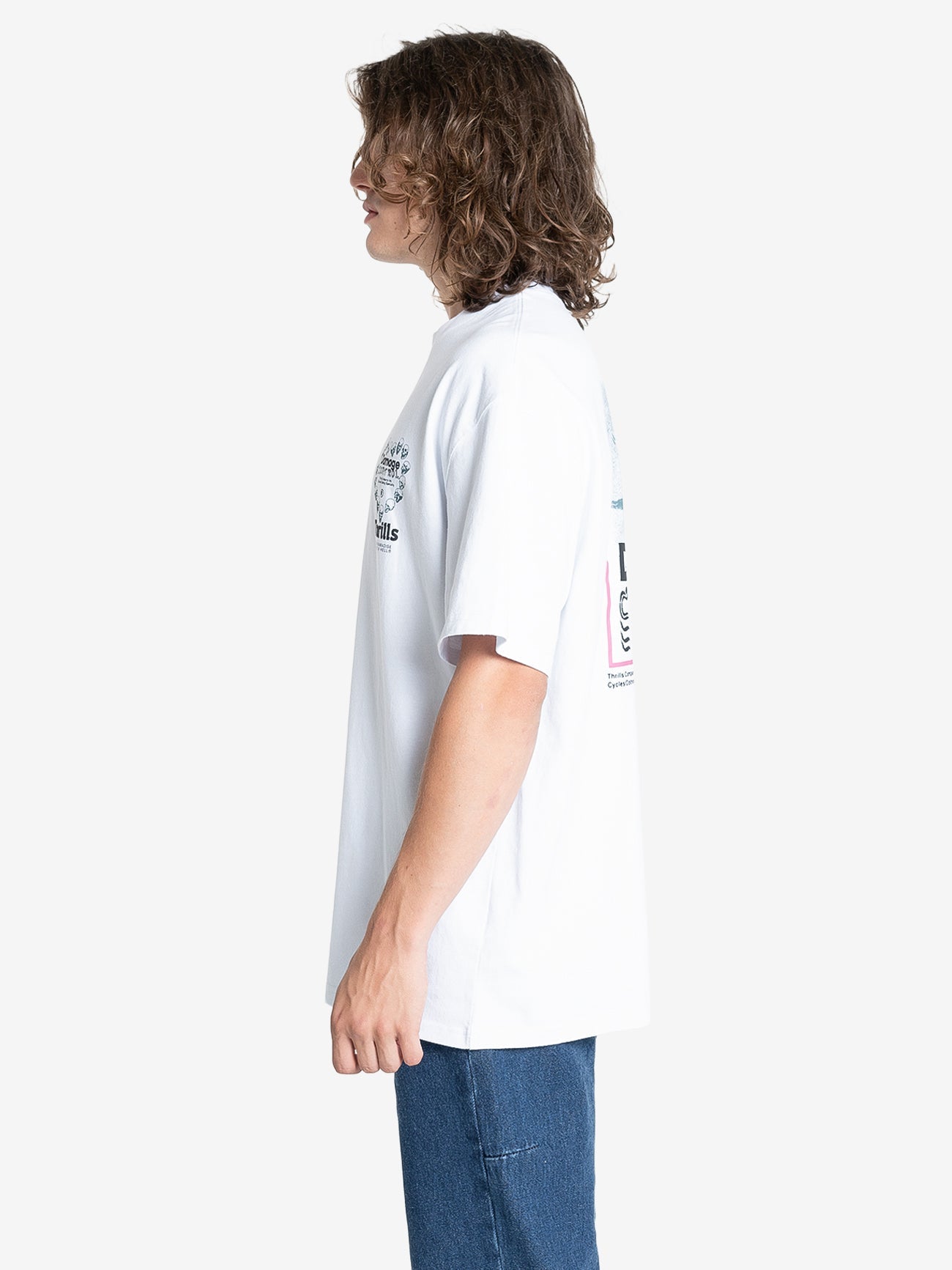 Controlled Damage Box Fit Oversize Tee - White XS