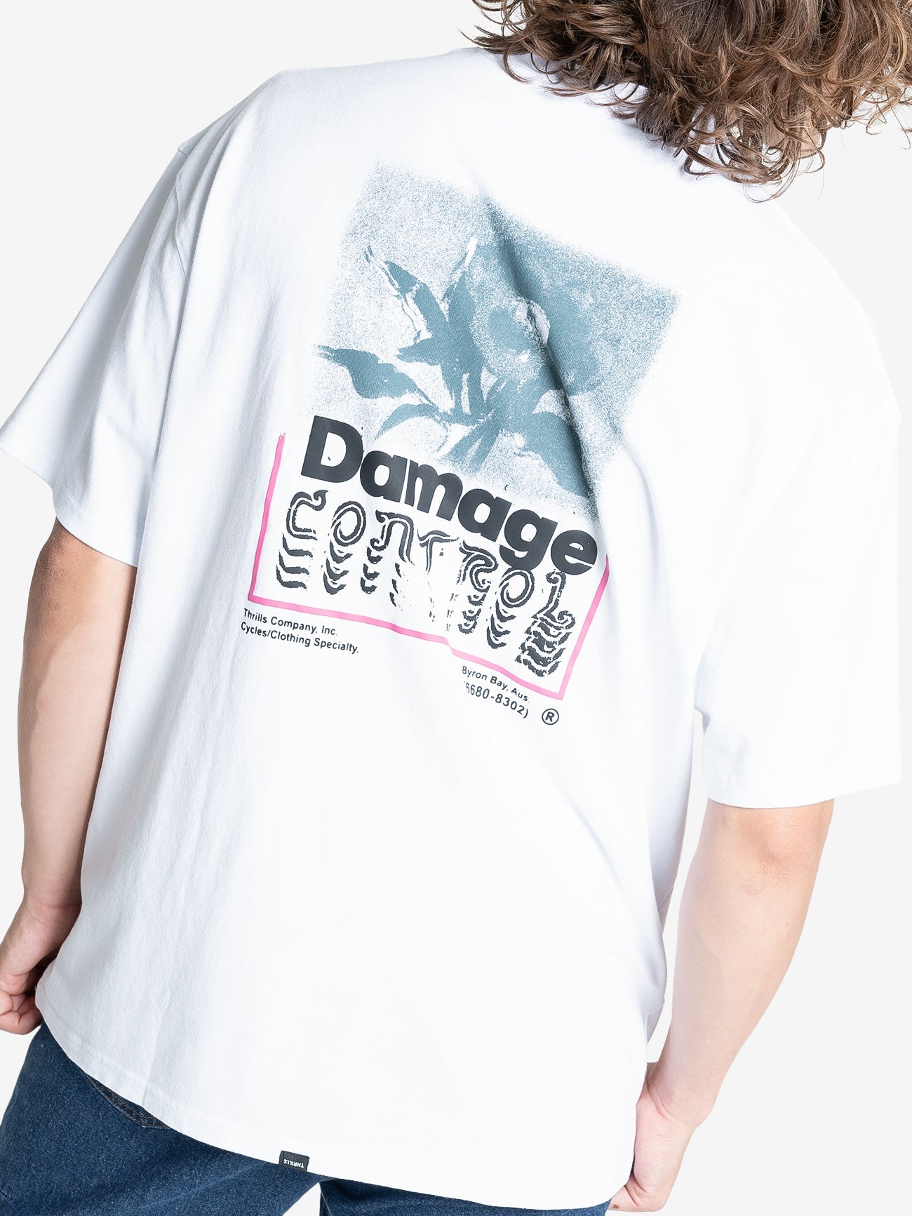 Controlled Damage Box Fit Oversize Tee - White XS