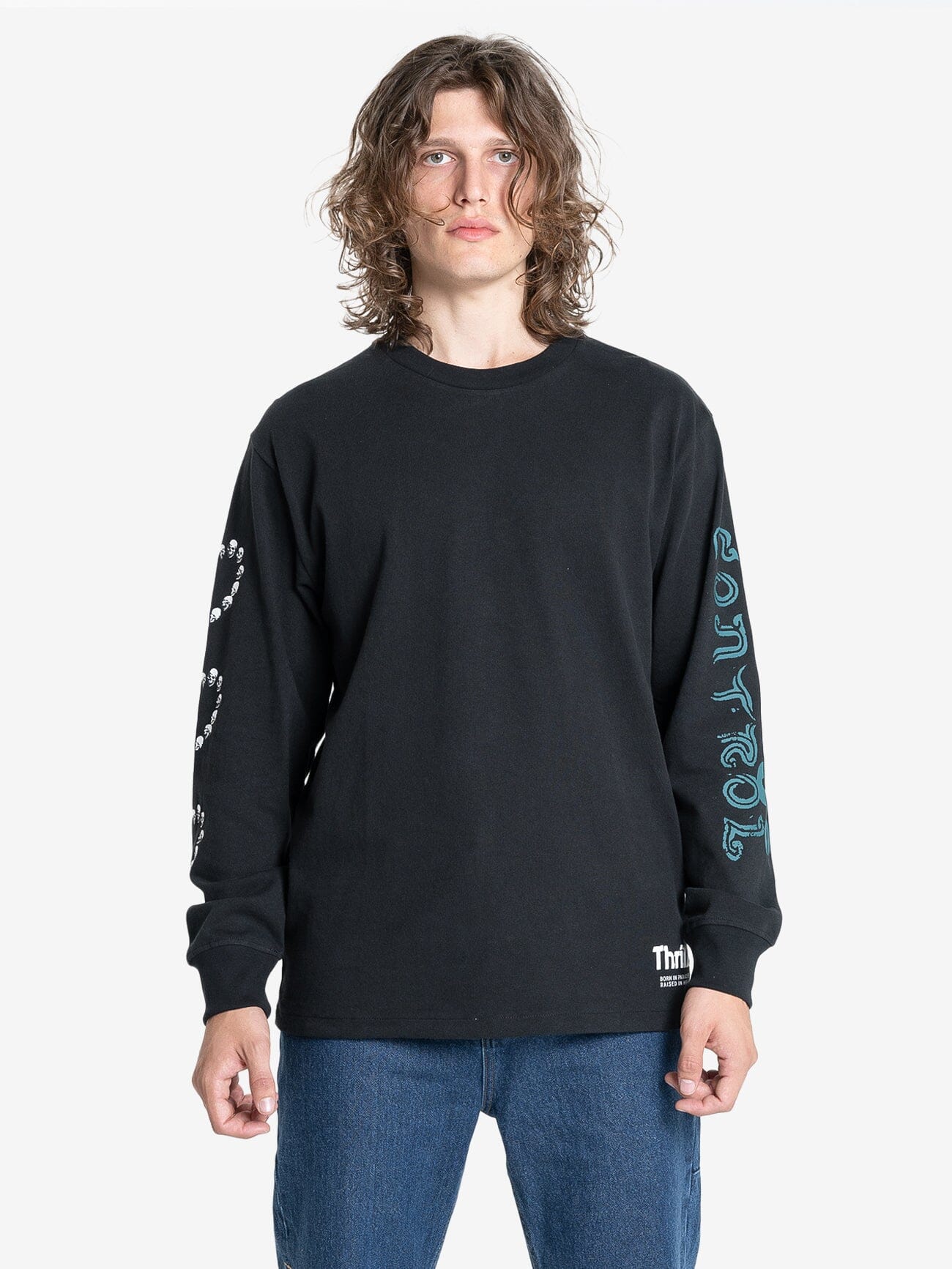 Controlled Damage Oversize Long Sleeve Tee - Black XS