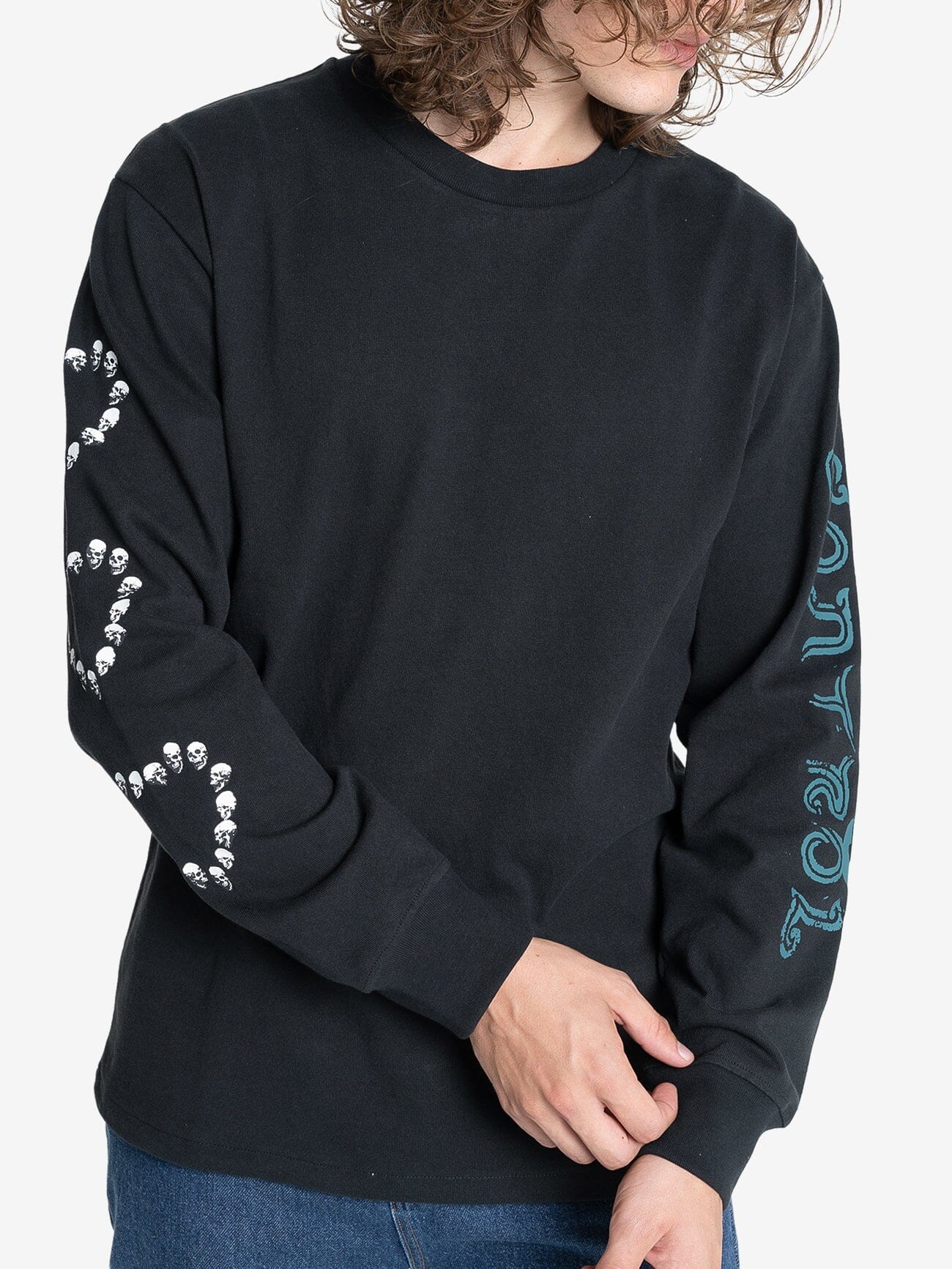 Controlled Damage Oversize Long Sleeve Tee - Black XS