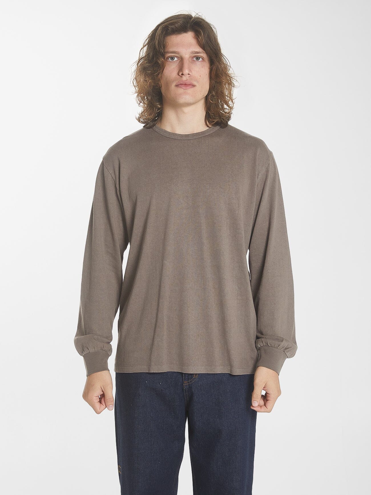 Hemp Thrills Embro Merch Fit Long Sleeve Tee - Light Canteen XS