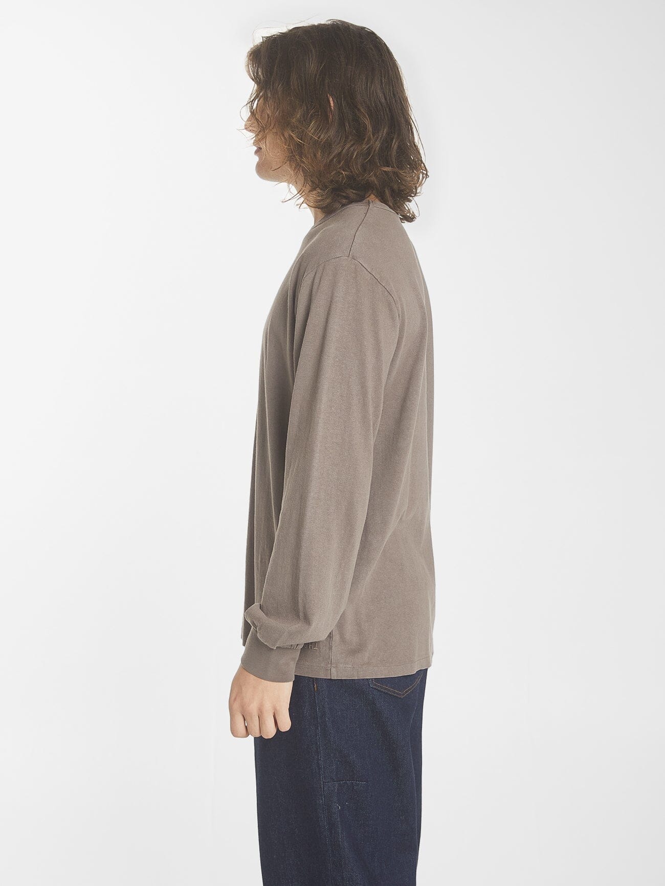 Hemp Thrills Embro Merch Fit Long Sleeve Tee - Light Canteen XS