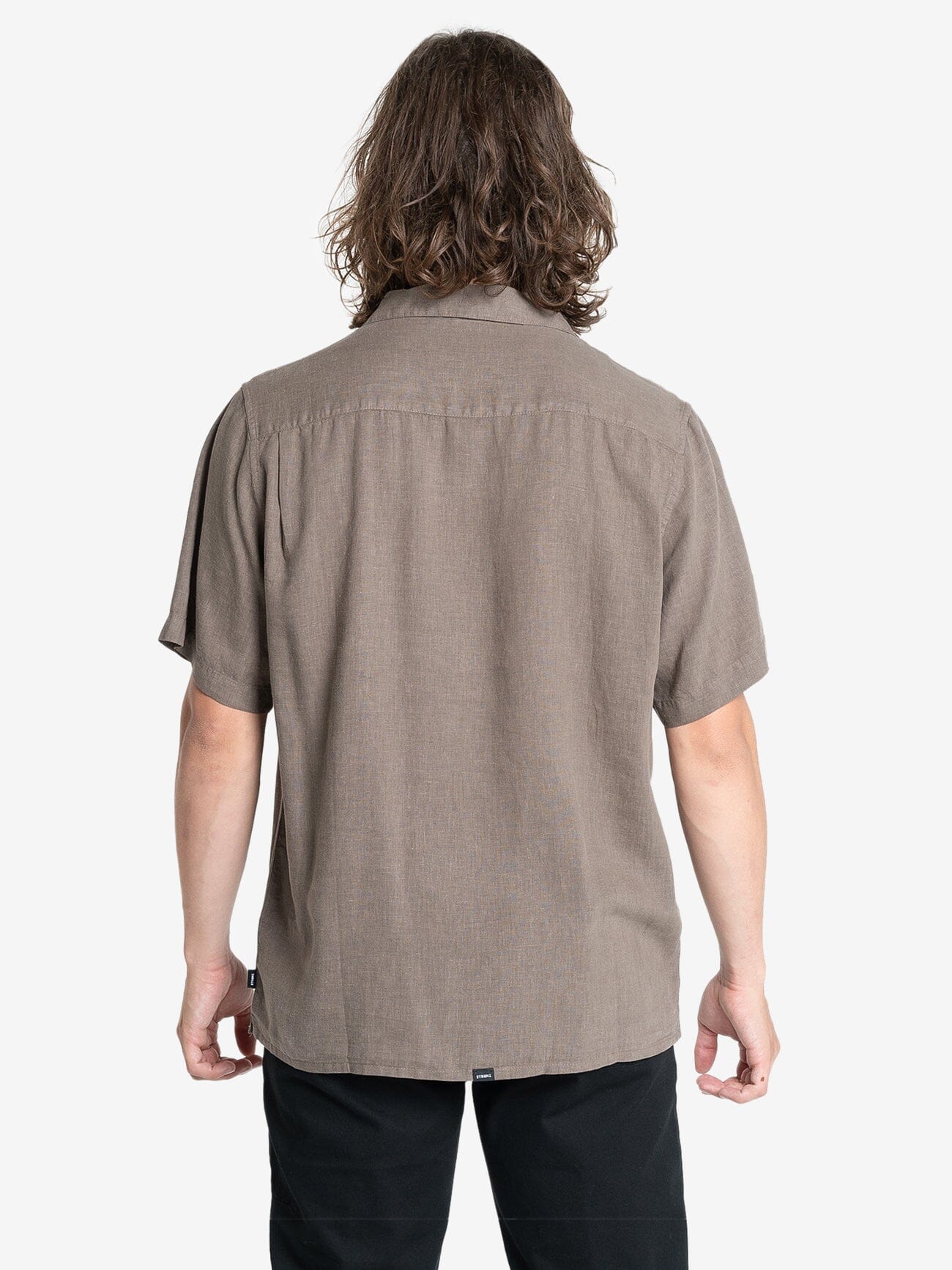 Hemp Minimal Thrills Bowling Shirt - Light Canteen XS