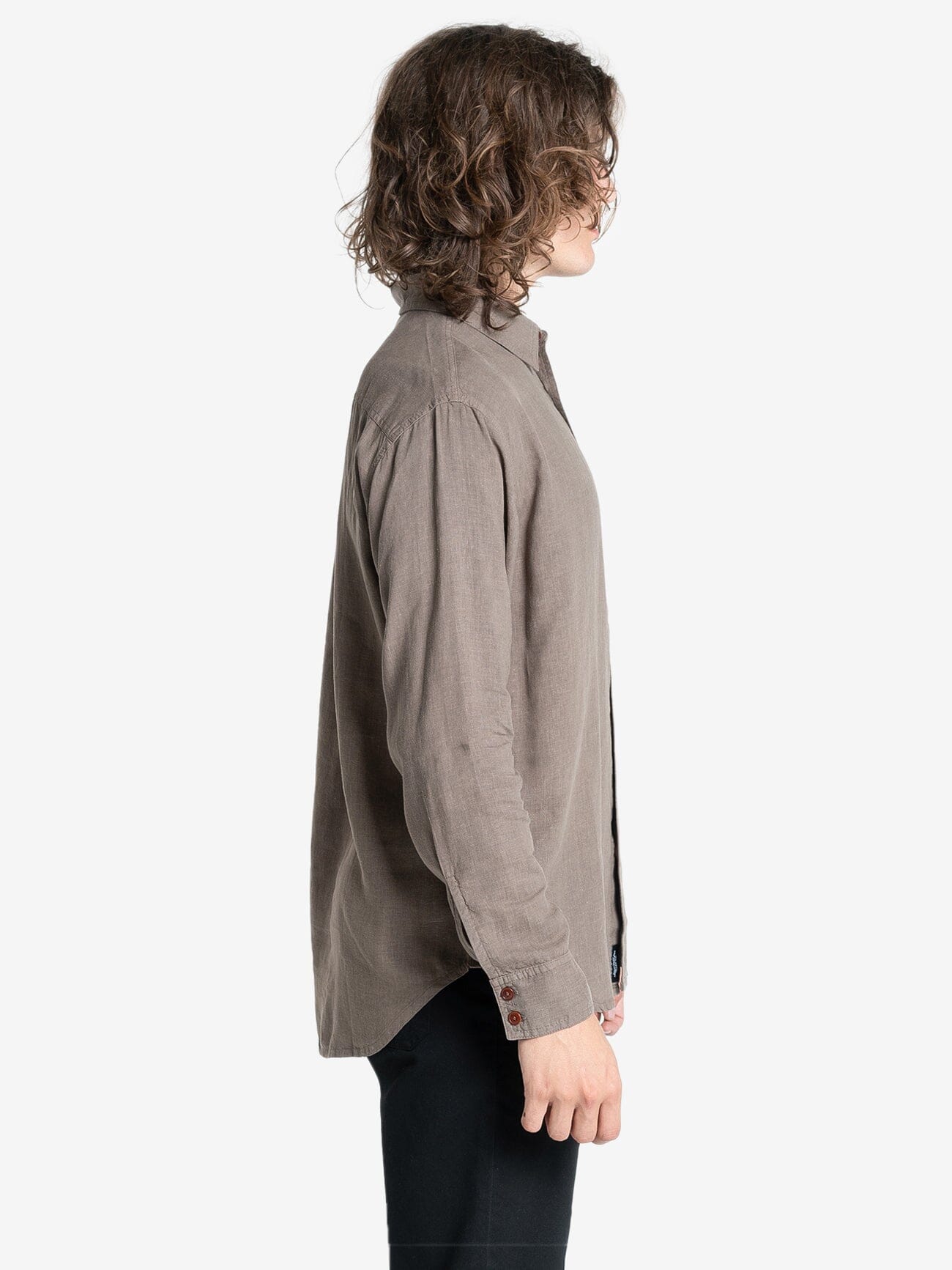 Hemp Minimal Thrills Oversize Long Sleeve Shirt - Light Canteen XS