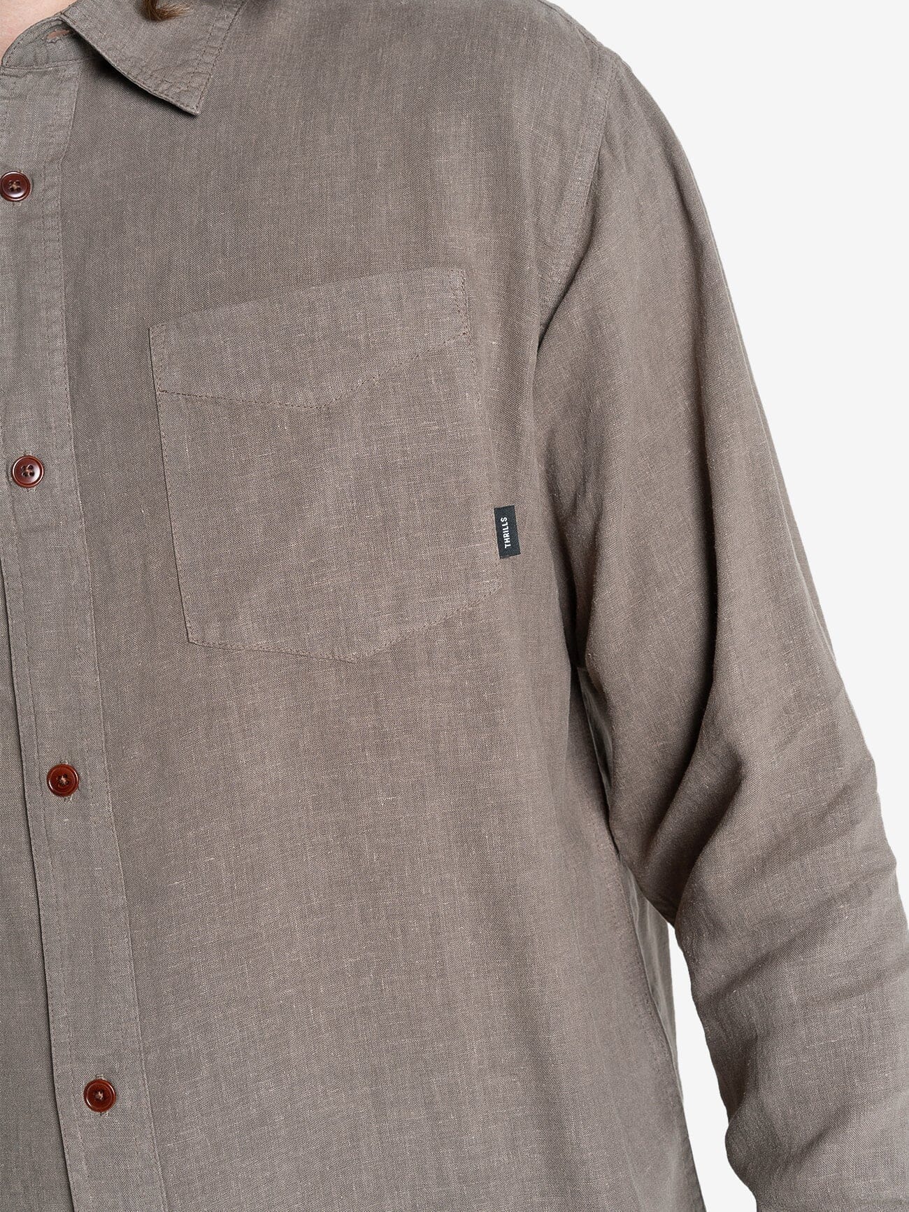 Hemp Minimal Thrills Oversize Long Sleeve Shirt - Light Canteen XS