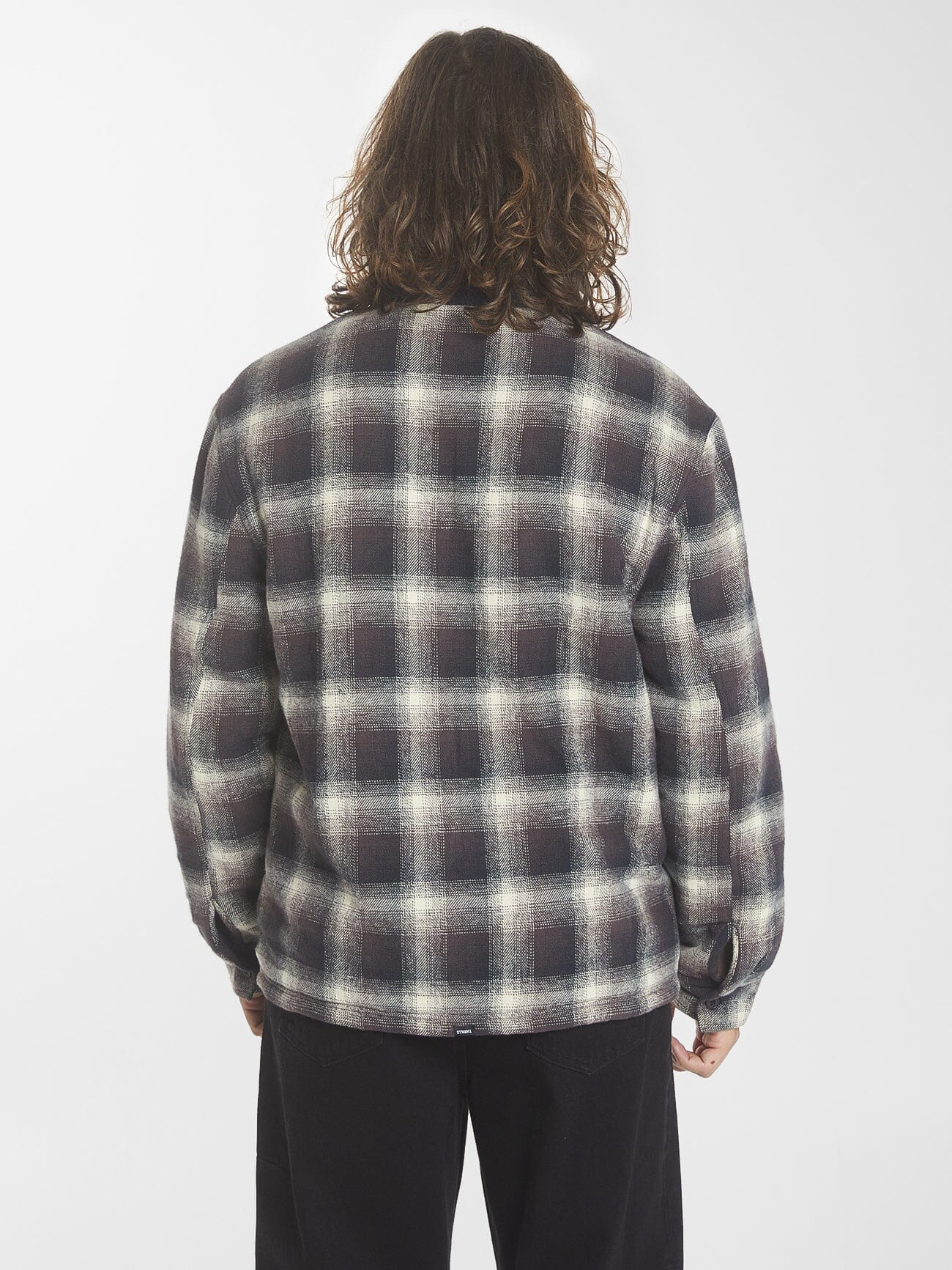 Barrio Quilt Sherpa Flannel Jacket - Deep Plum XS