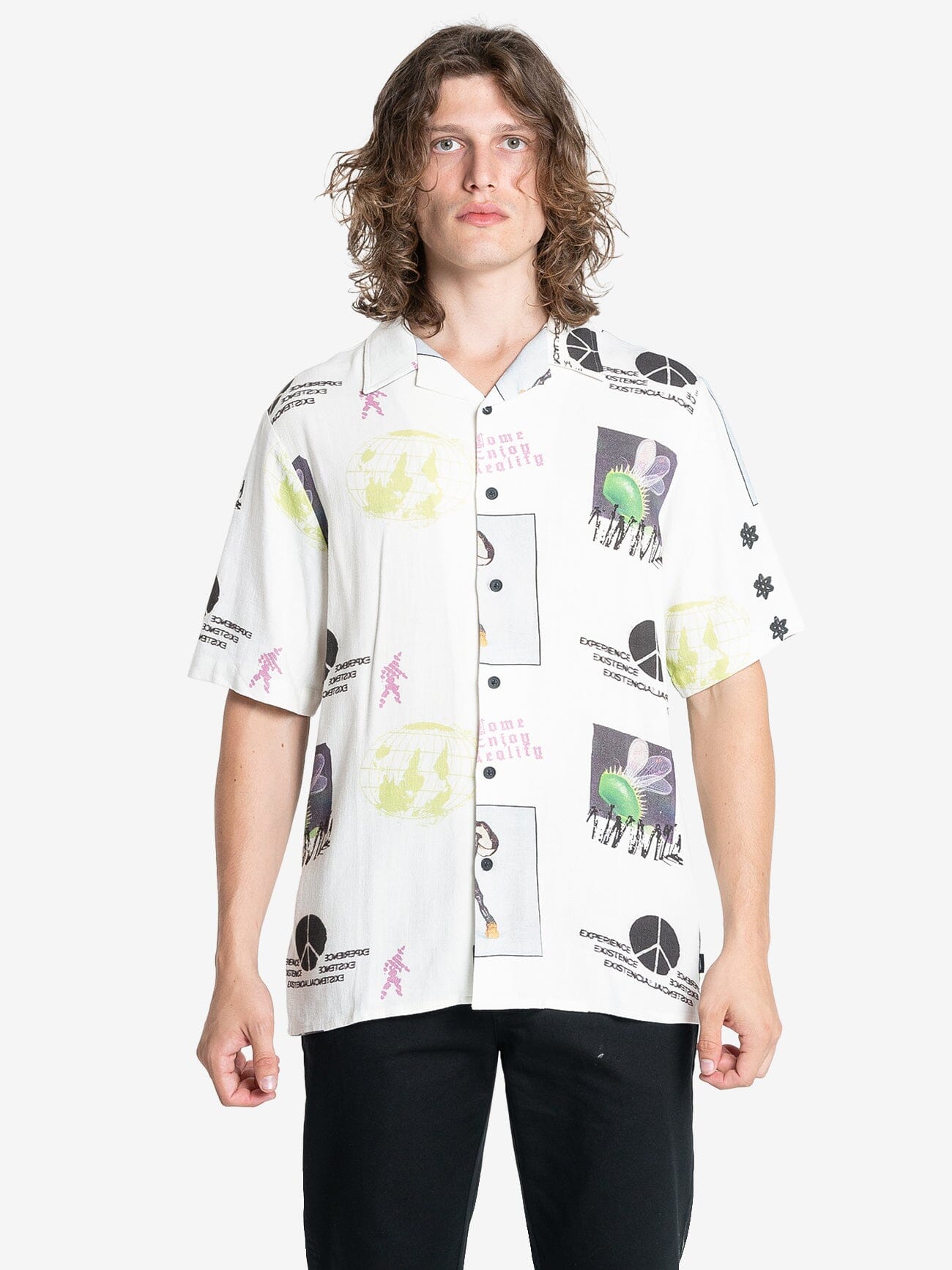 Reality Check Bowling Shirt - Natural XS