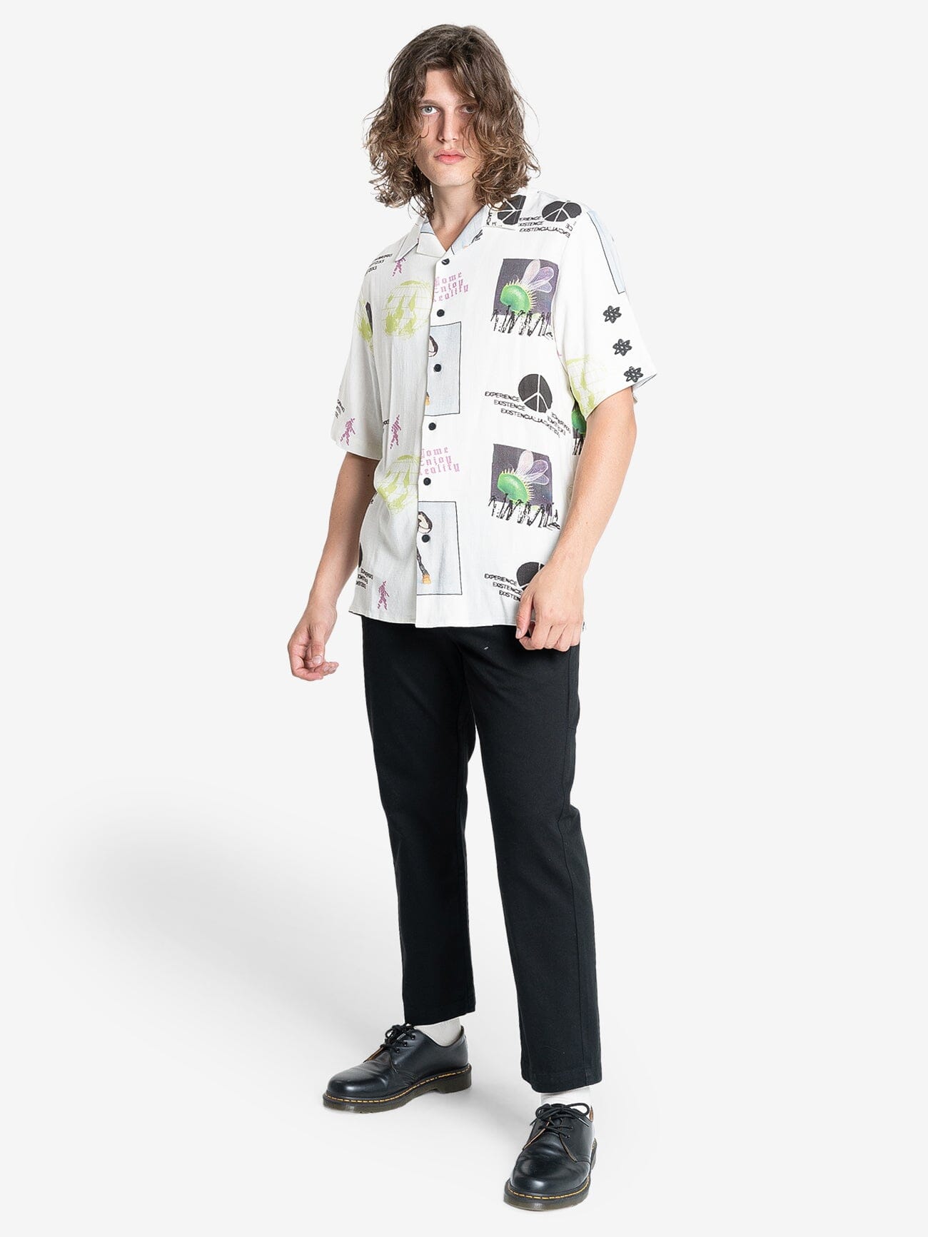 Reality Check Bowling Shirt - Natural XS