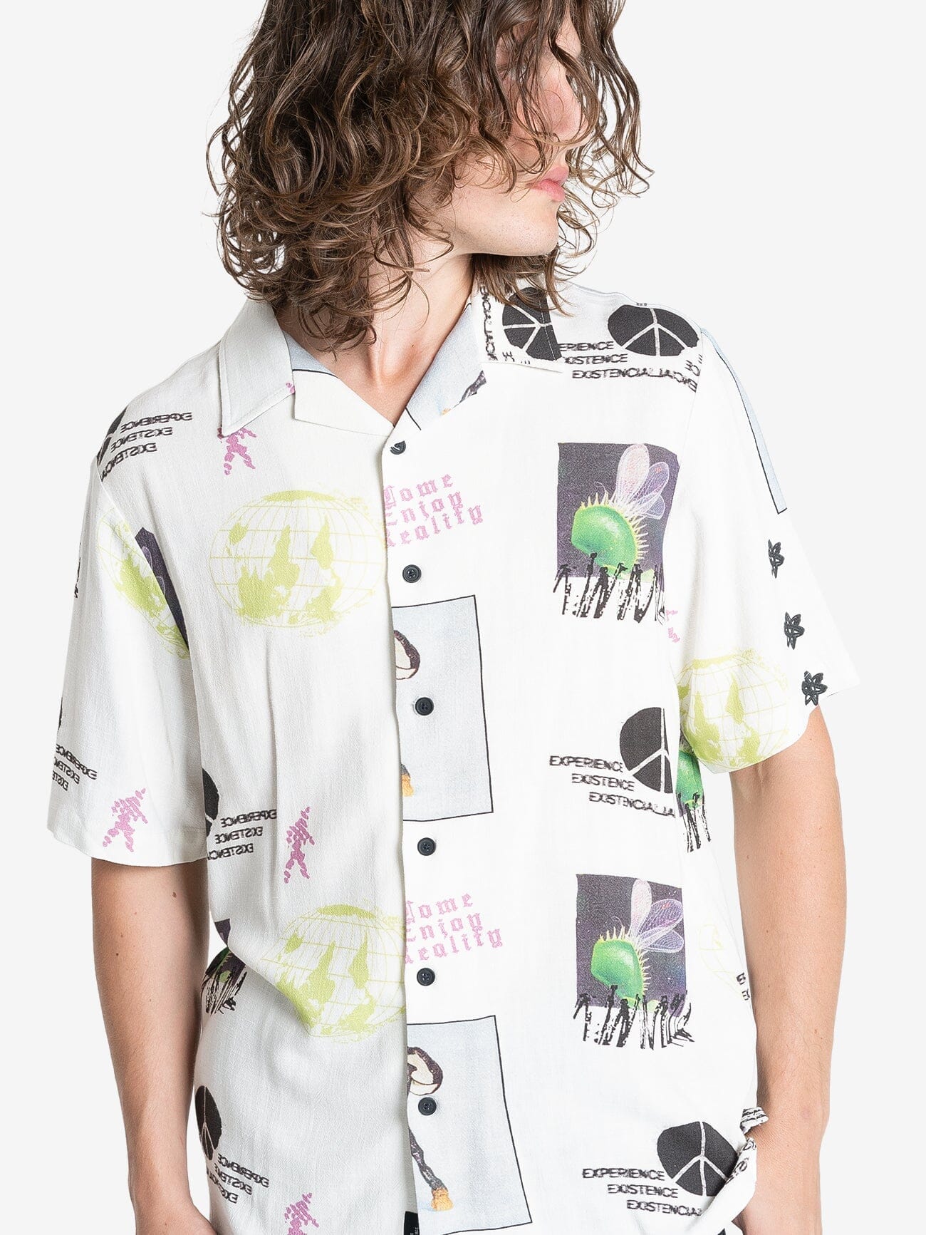 Reality Check Bowling Shirt - Natural XS