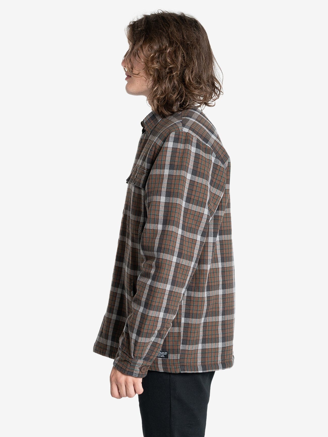 Thrills Labour Flannel Jacket - Brown XS