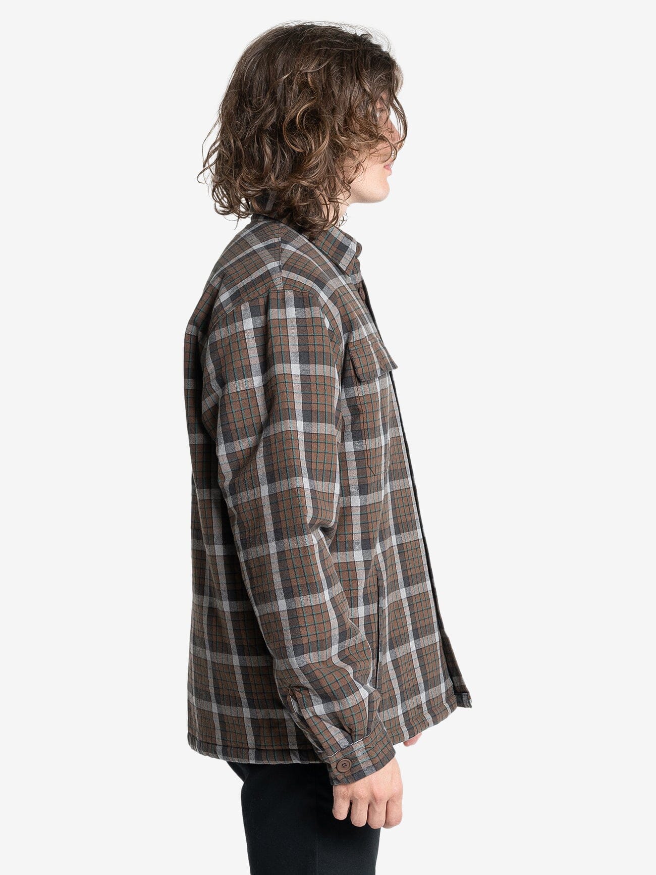 Thrills Labour Flannel Jacket - Brown XS