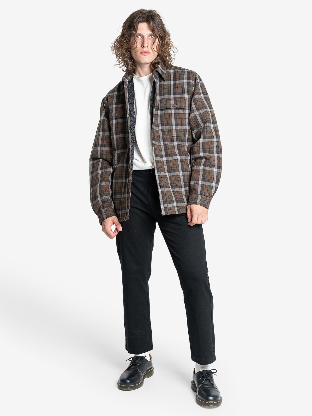 Thrills Labour Flannel Jacket - Brown XS